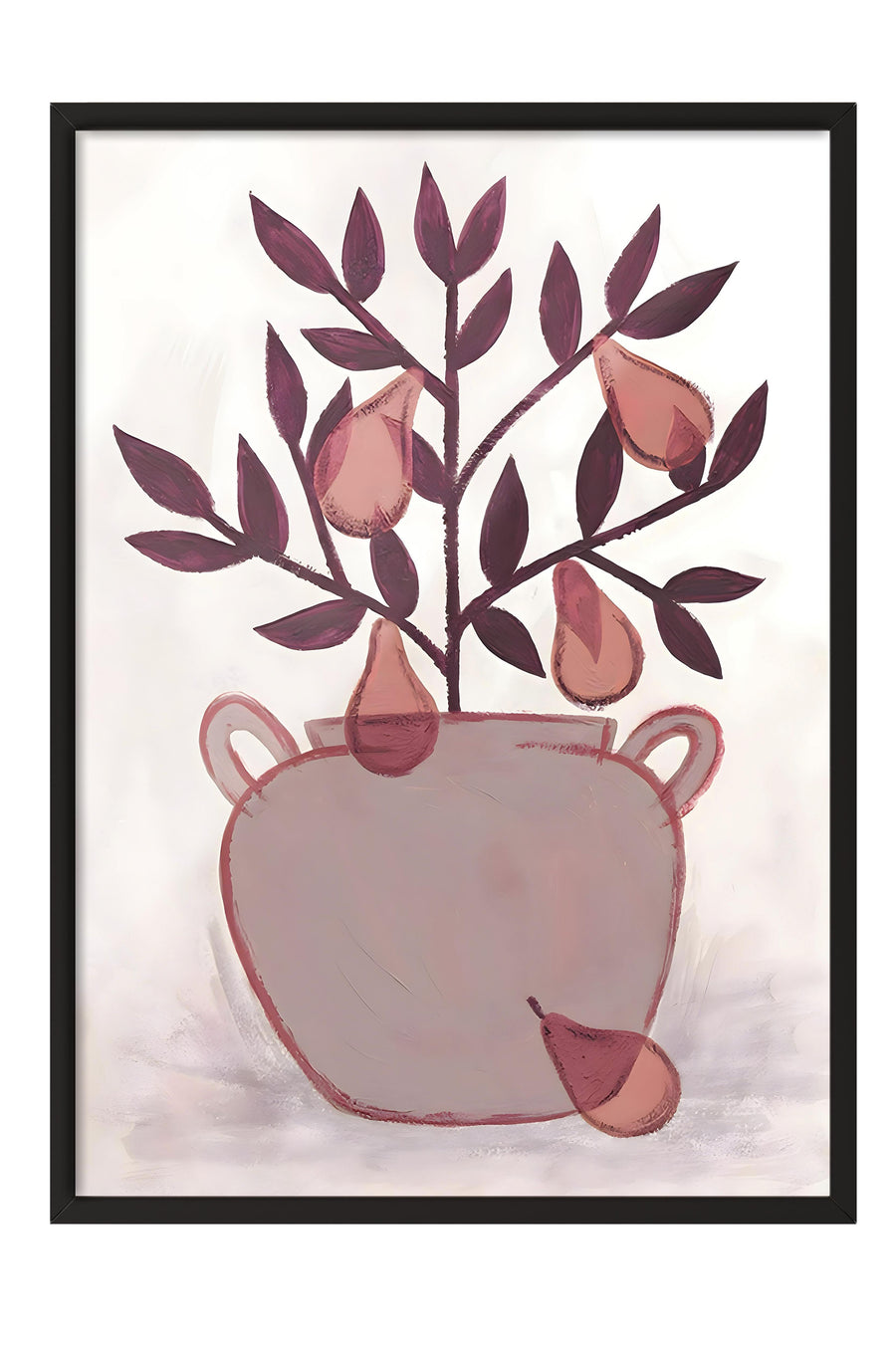 Pembe Vazoda Çiçekler Poster – Siyah Çerçeveli Tablo