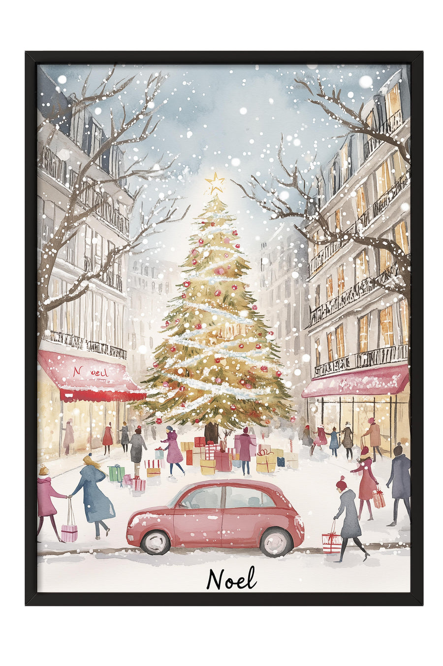 Farklı Tonlarda Noel Yılbaşı Poster – Siyah Çerçeveli Tablo