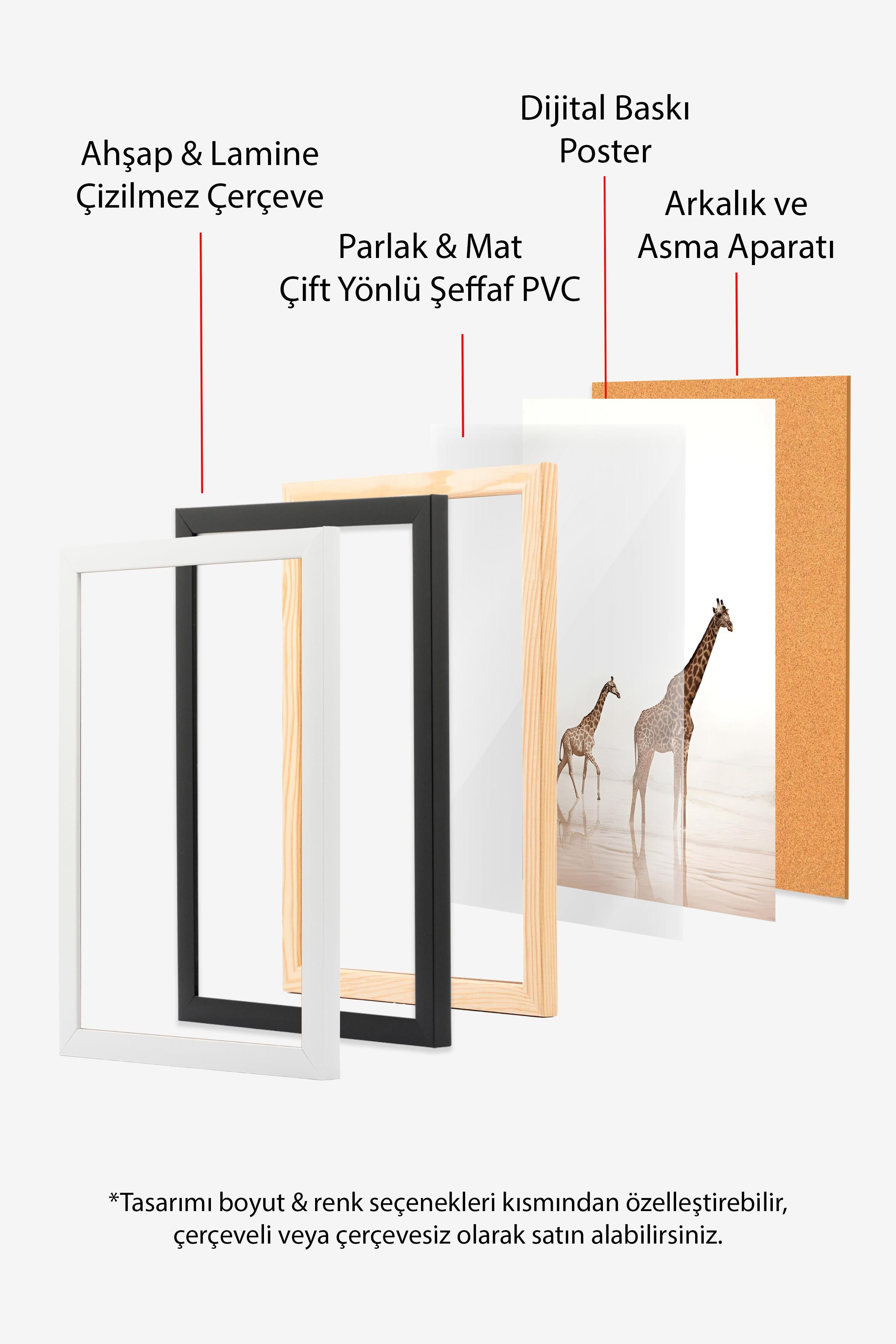 Siyah Çerçeveli Tablo, Poster ve Çerçeve Seti, Yılbaşı Comfort Serisi NO:108795