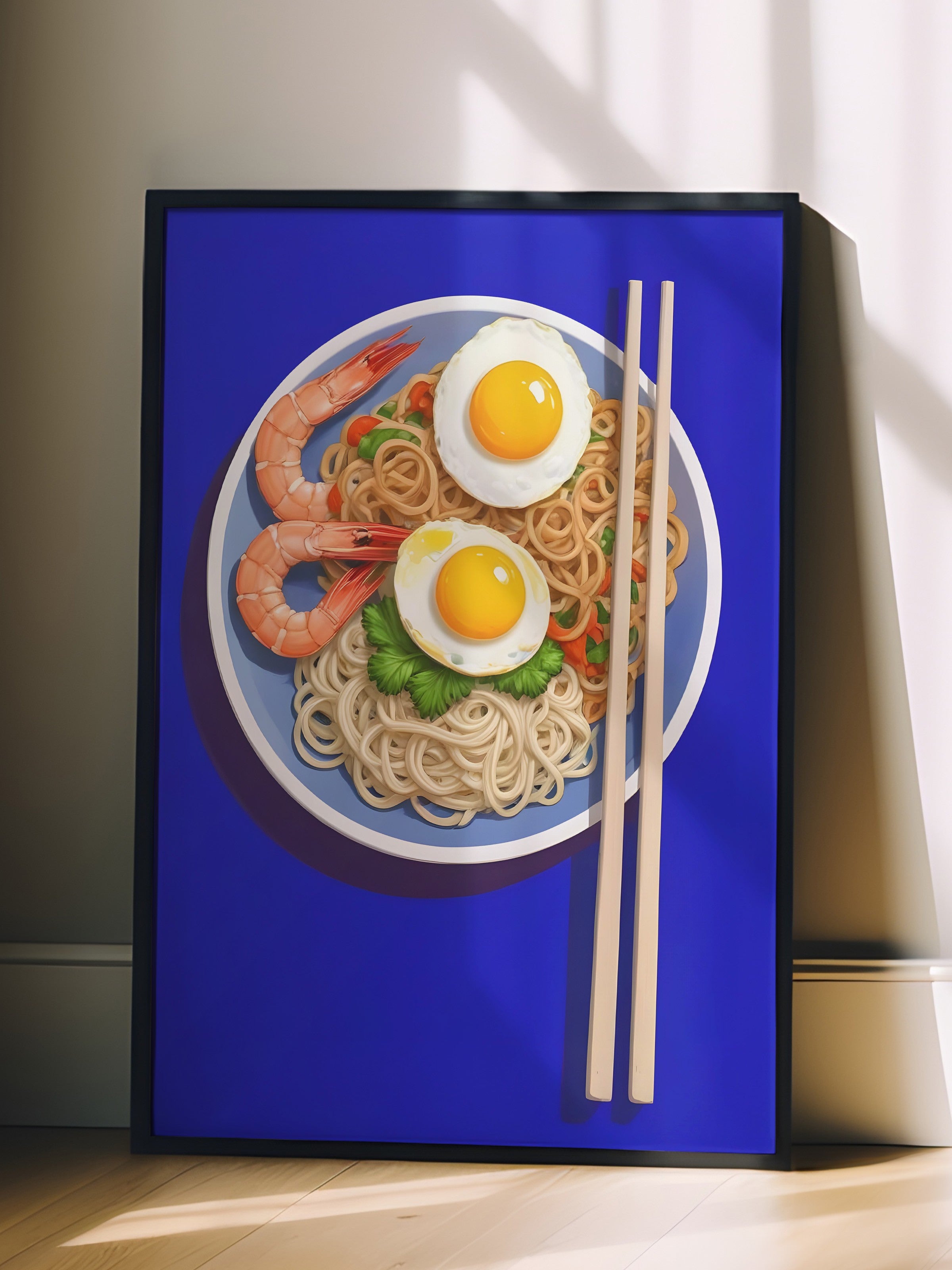 Siyah Çerçeveli Tablo, Ramen Bowl, Comfort Serisi Mutfak Duvar Tablosu, NO:109102