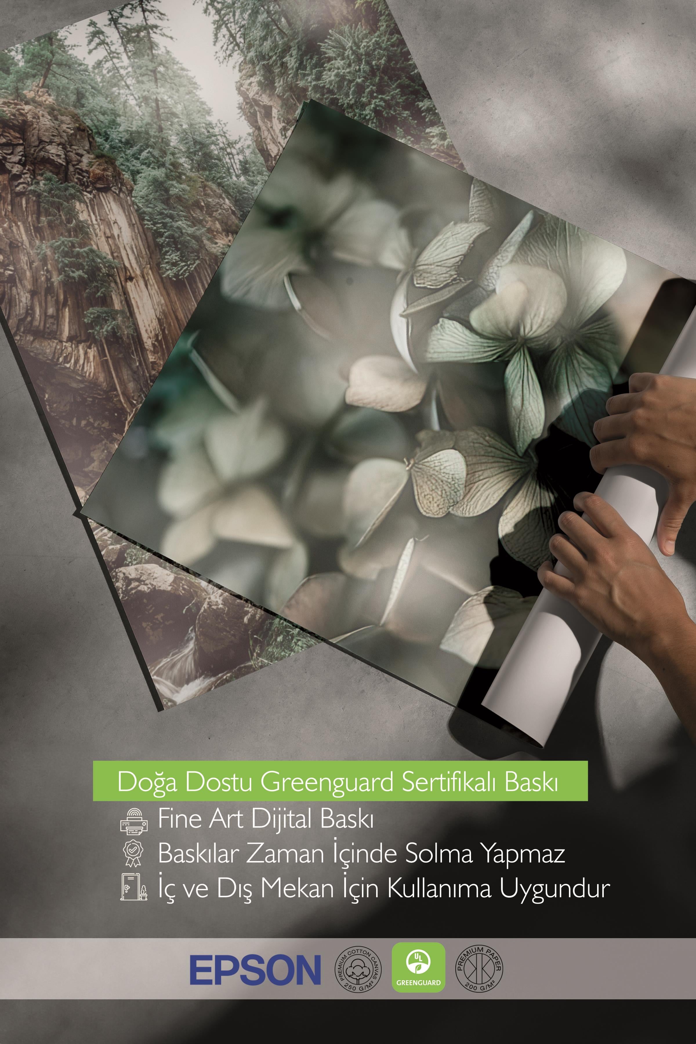 Siyah Çerçeveli Tablo Seti, Dağ ve Orman Duvar Tablosu, 3 Adet Poster Seti, No:300724