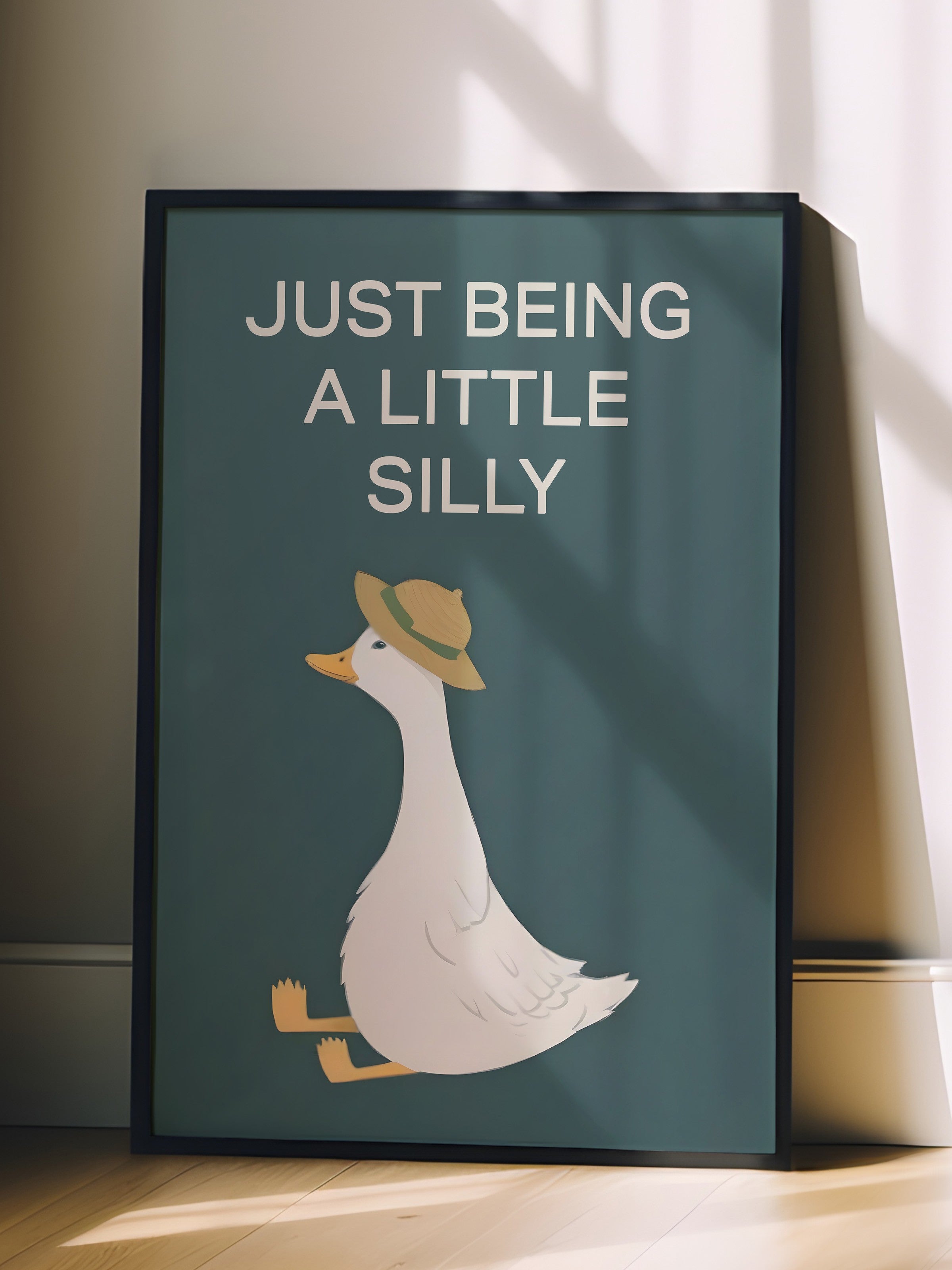 Siyah Çerçeveli Tablo, Silly Goose , Comfort Serisi Poster ve Duvar Tablosu, NO:108948