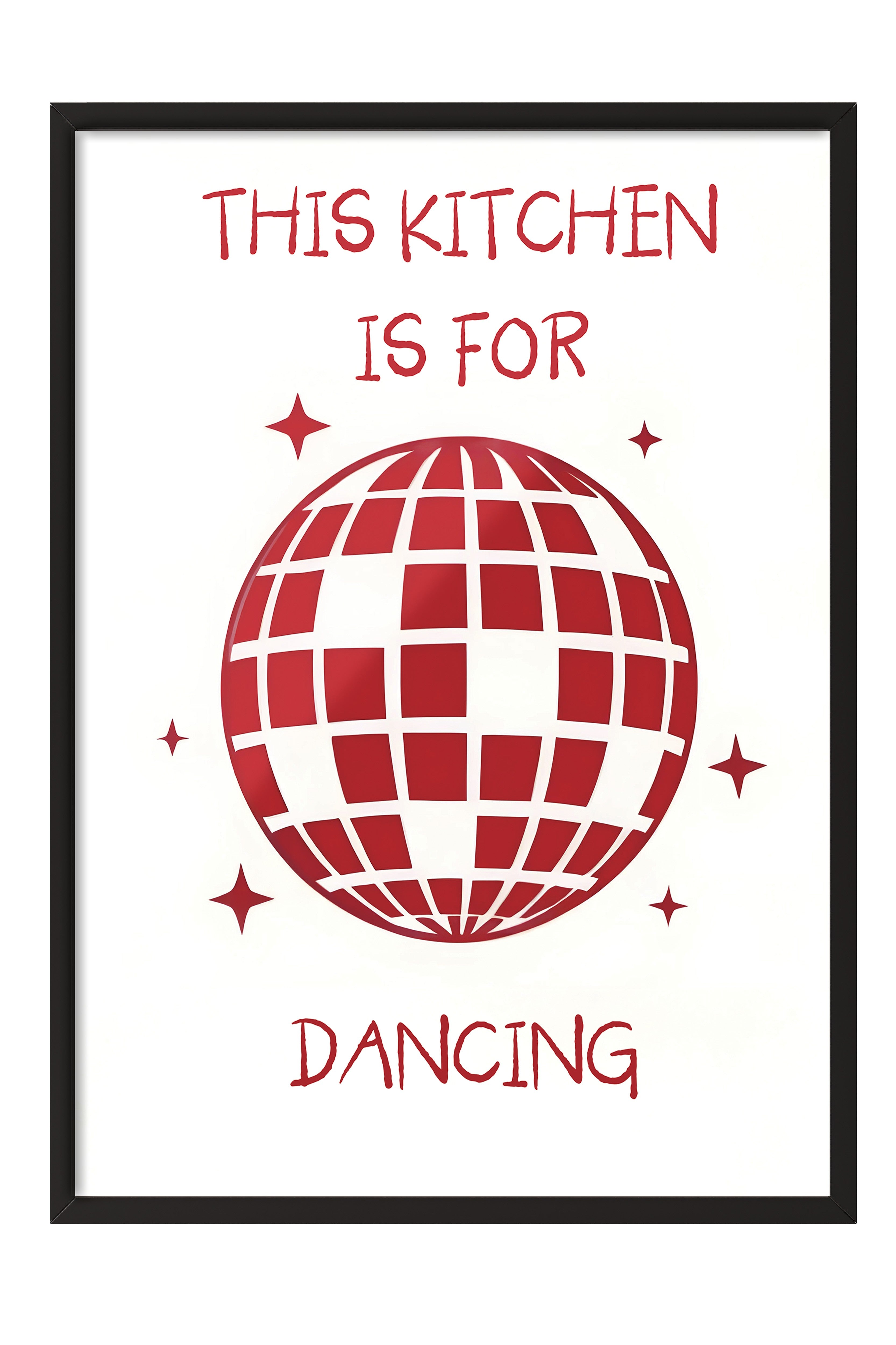 Siyah Çerçeveli Tablo, This Kitchen Is For Dancing, Comfort Serisi Mutfak Duvar Tablosu, NO:109052