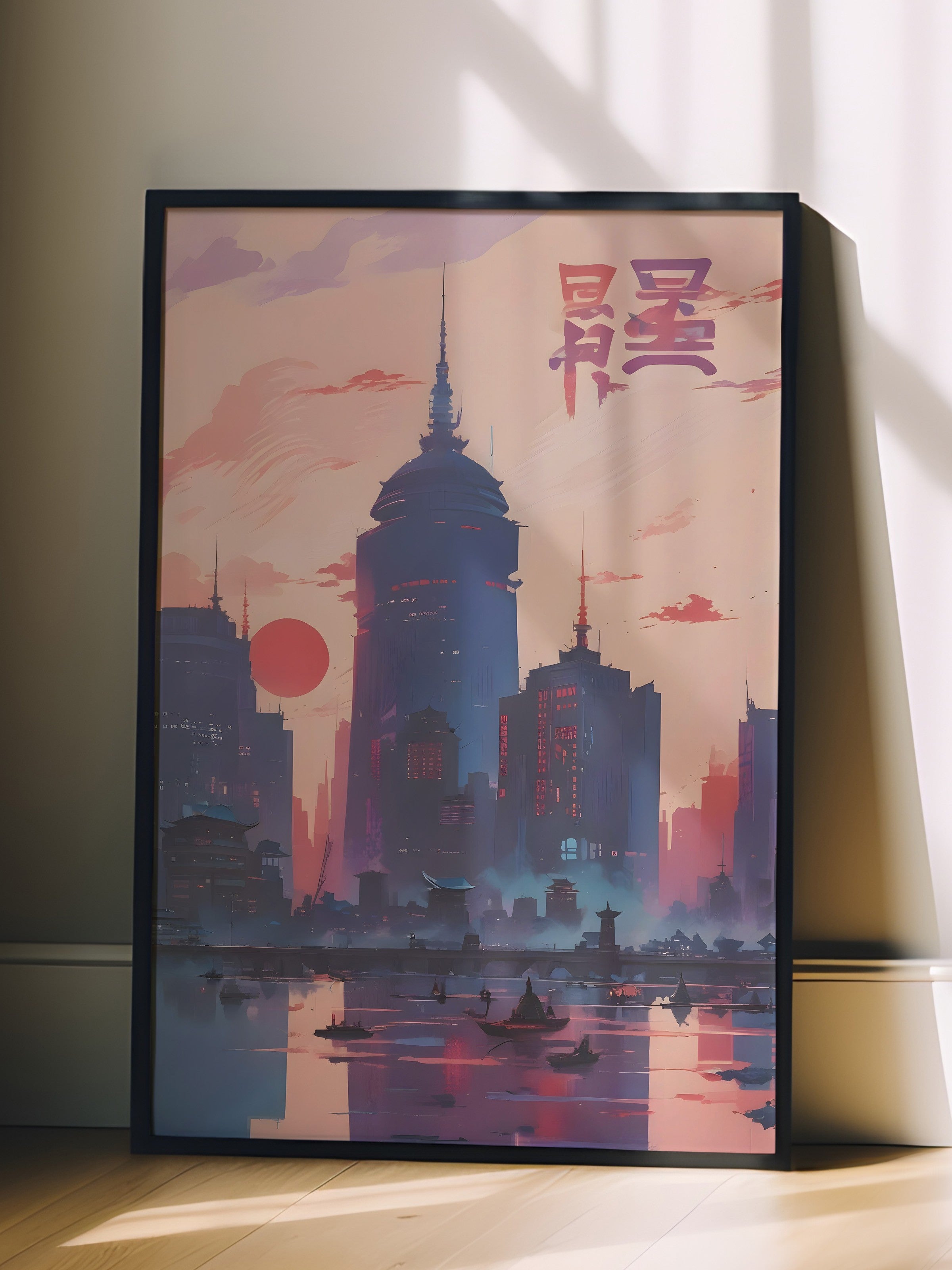 Siyah Çerçeveli Tablo, Vintage Japanese, Comfort Serisi Poster ve Duvar Tablosu, NO:108921