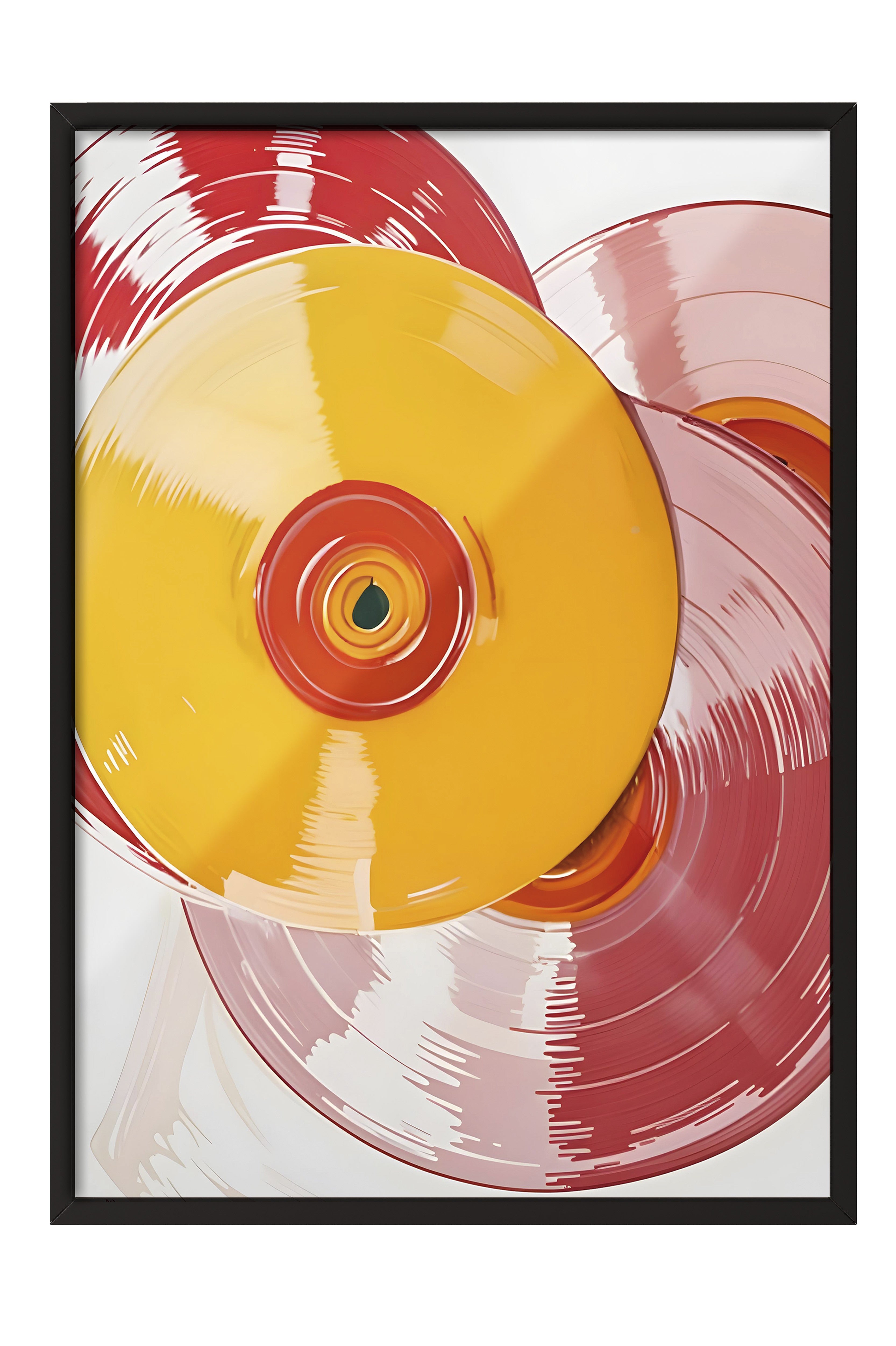 Siyah Çerçeveli Tablo, Vintage Record Eclectic, Comfort Serisi Poster ve Duvar Tablosu, NO:108941