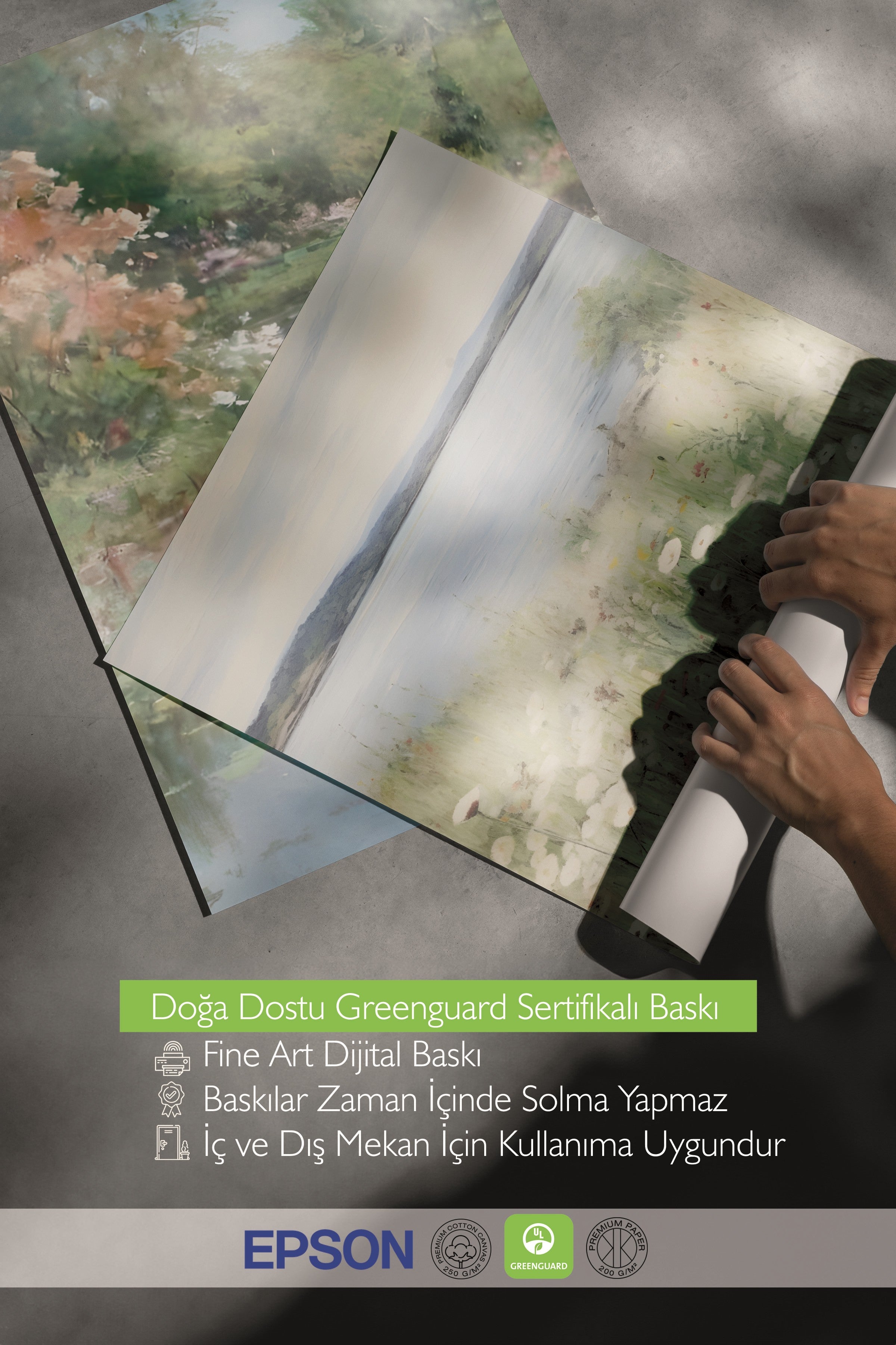 Siyah Tablo Seti, 3 Adet Siyah Çerçeveli Poster Spring View Model No:300873, Multicolor Duvar Dekoru