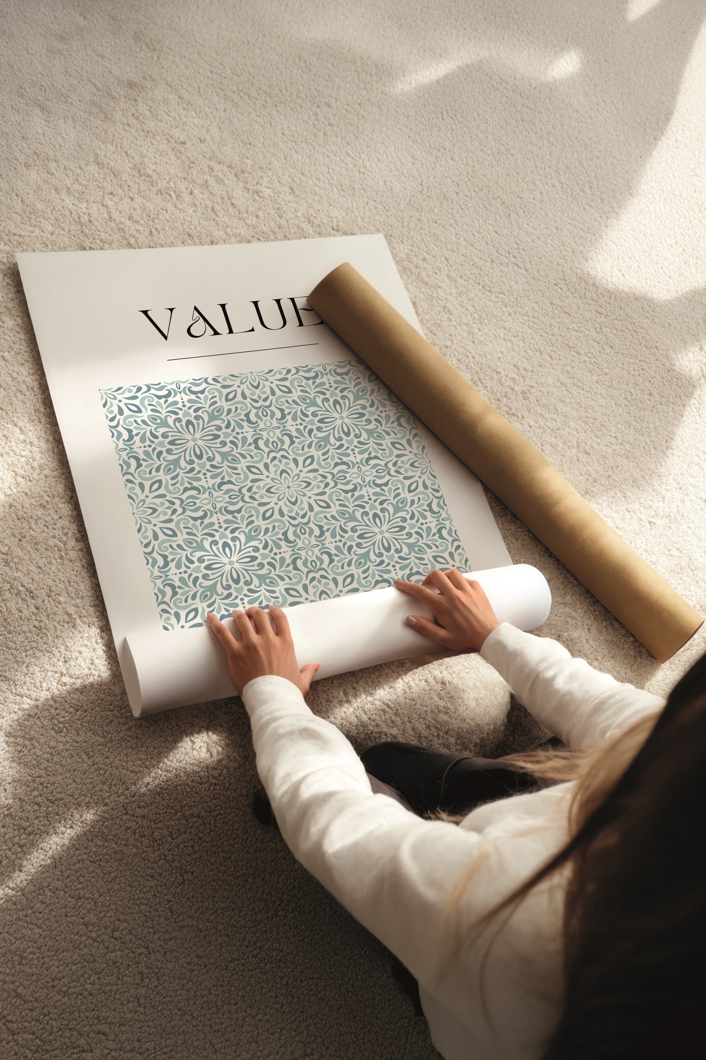 Siyah Tablo Seti, 3 Adet Siyah Çerçeveli Poster Values Model No:300847, Mavi ve Mor Duvar Dekoru
