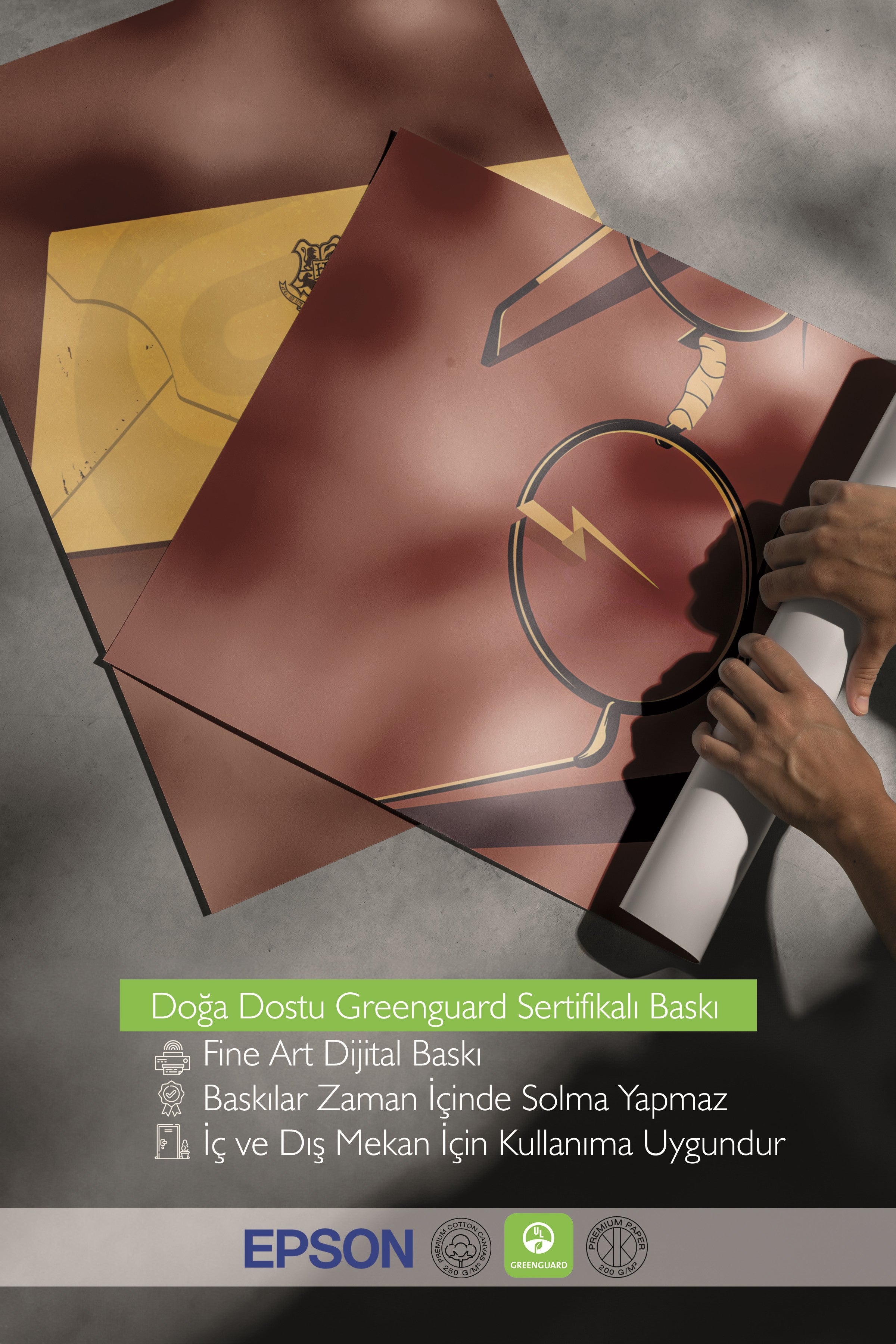 Siyah Tablo Seti, 3 Adet Siyah Çerçeveli Poster Wizard-HP Model No:300819, Duvar Dekoru