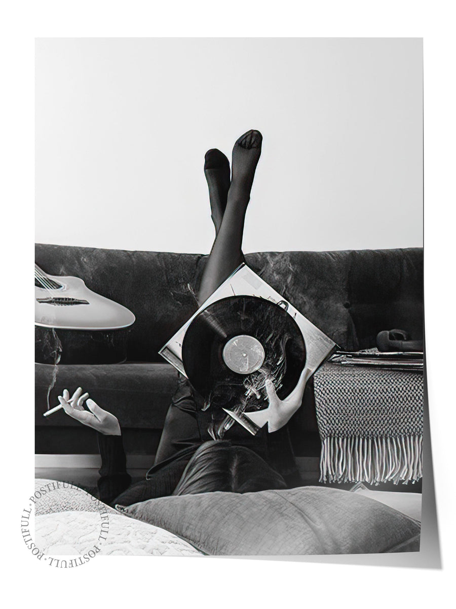 Smoky Vinyl Record Poster, Çerçevesiz Duvar Posteri, Dikey Duvar Tablosu Comfort Serisi NO:108395
