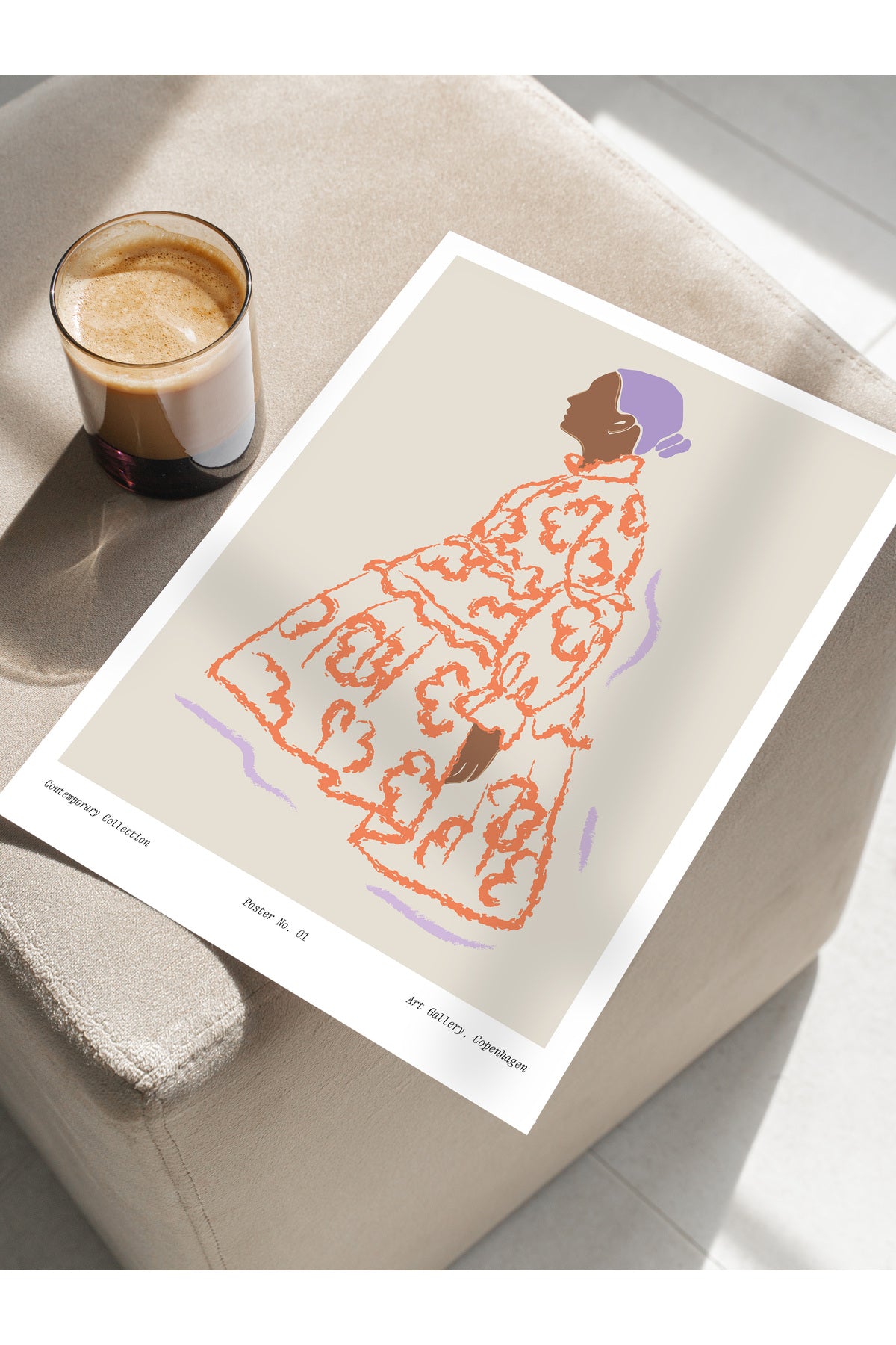 Soft Bohem Duvar Posteri, İskandinav Temalı Çerçevesiz Poster - Yatak Odası, Salon Duvar Dekoru