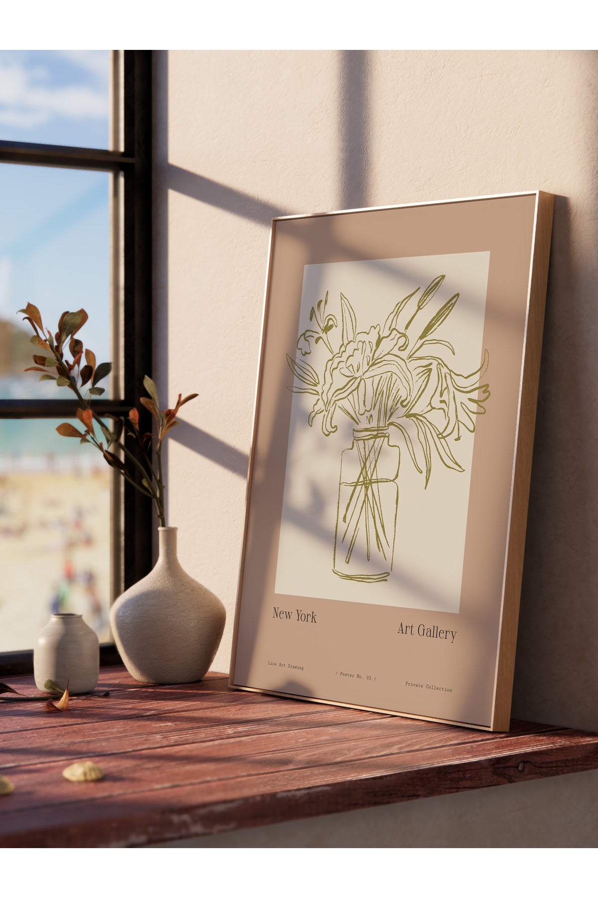 Soft Bohem Duvar Posteri, İskandinav Temalı Çerçevesiz Poster - Yatak Odası, Salon Duvar Dekoru