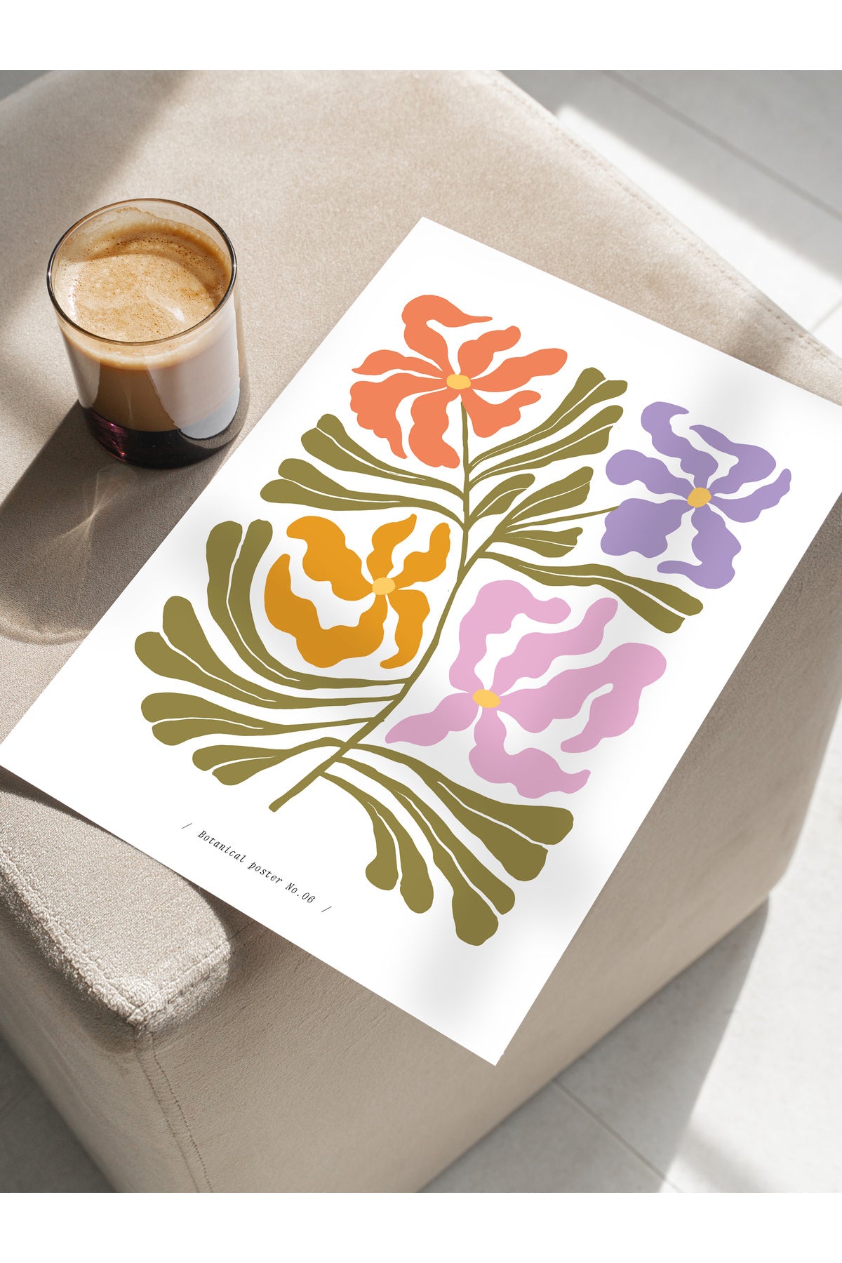 Soft Bohem Duvar Posteri, İskandinav Temalı Çerçevesiz Poster - Yatak Odası, Salon Duvar Dekoru