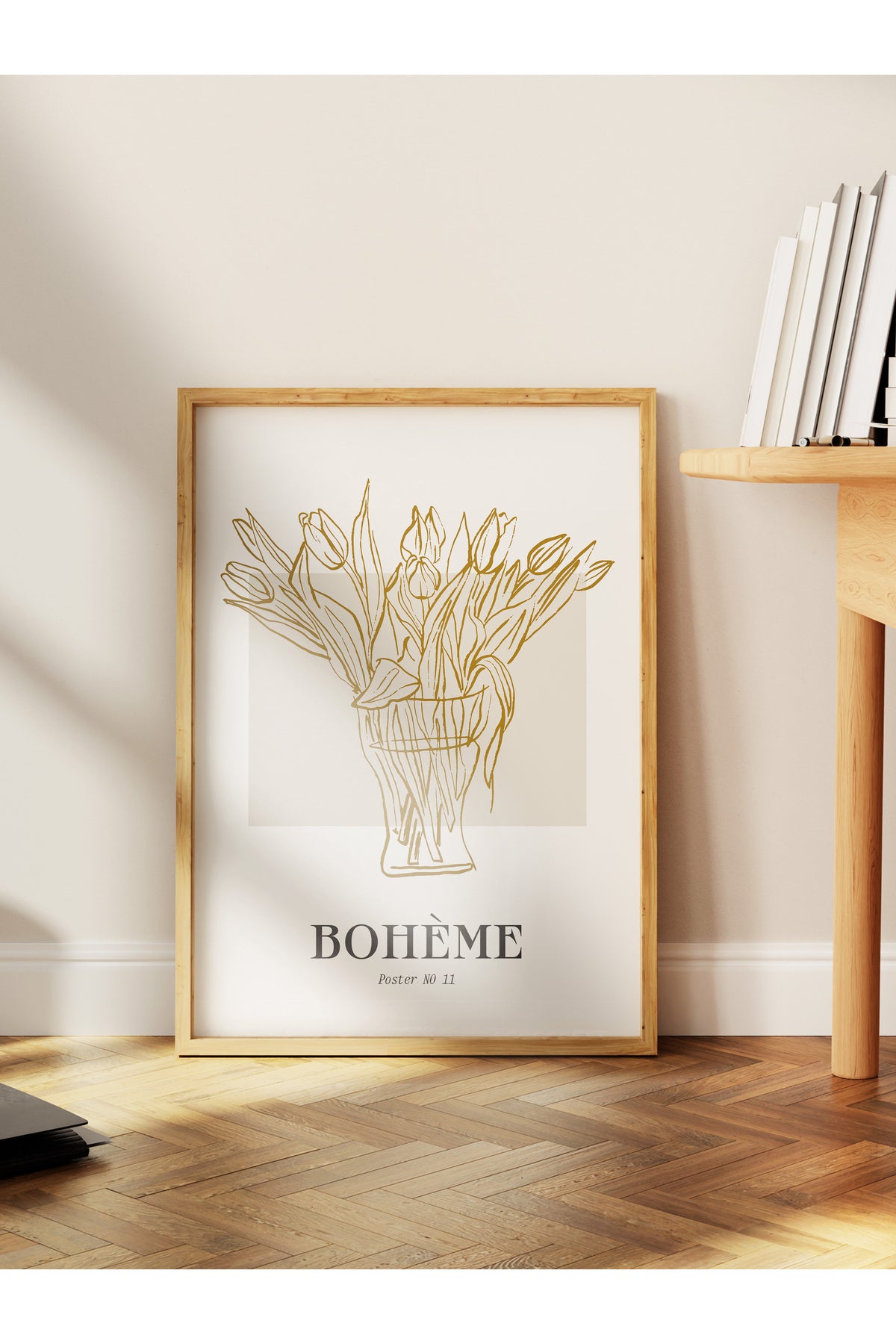 Soft Bohem Duvar Posteri, İskandinav Temalı Çerçevesiz Poster - Yatak Odası, Salon Duvar Dekoru