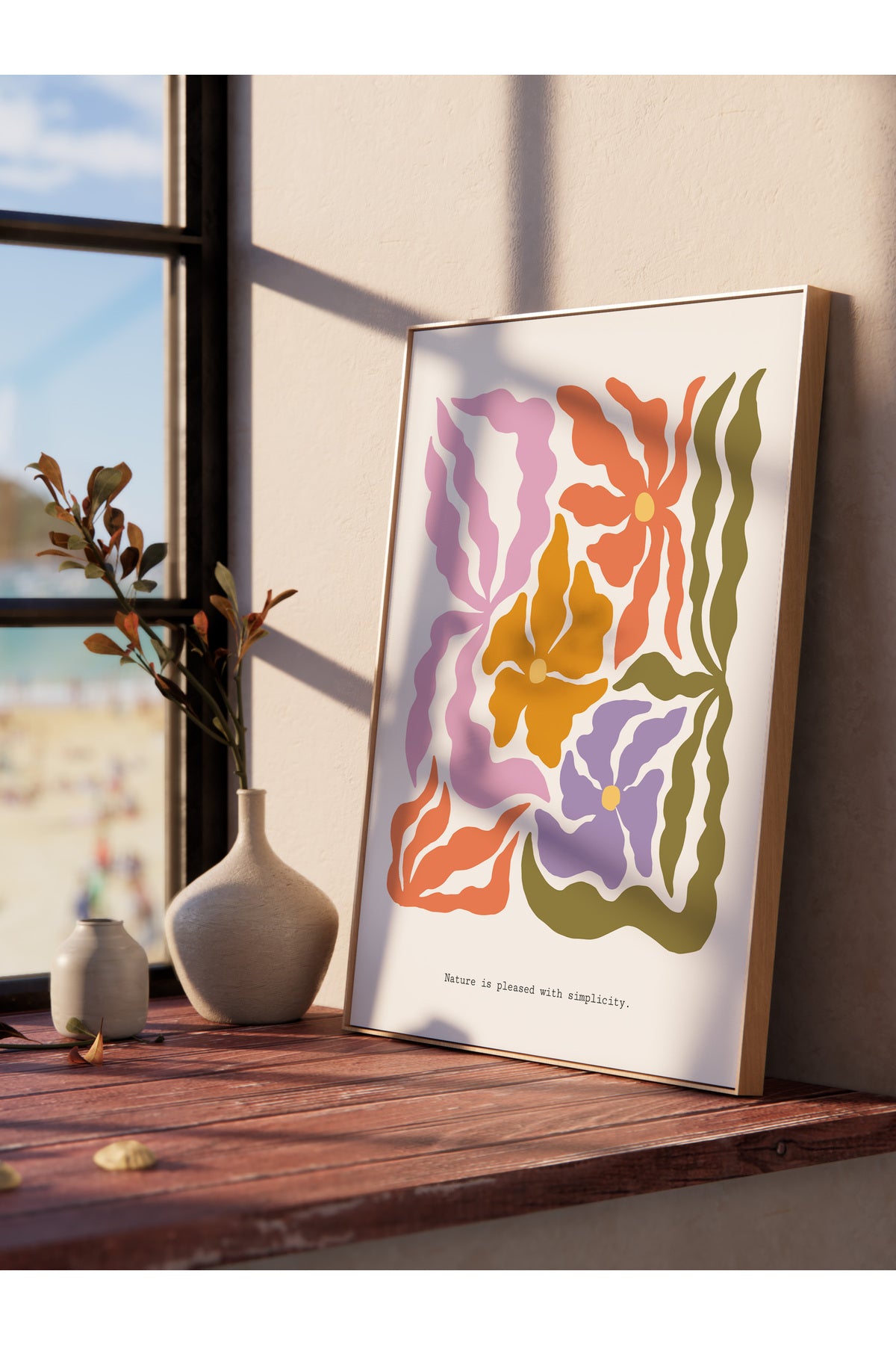 Soft Bohem Duvar Posteri, İskandinav Temalı Çerçevesiz Poster - Yatak Odası, Salon Duvar Dekoru