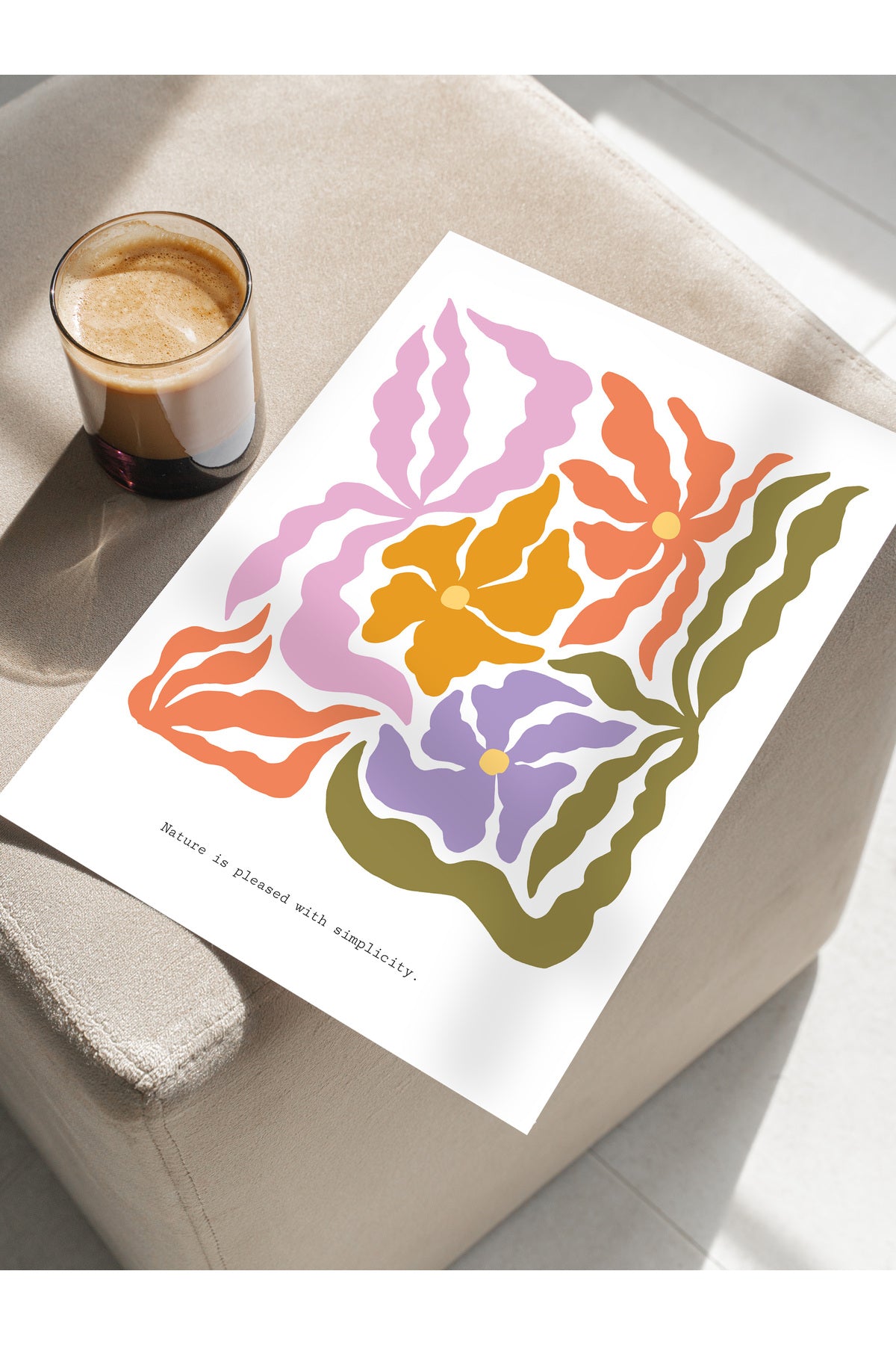 Soft Bohem Duvar Posteri, İskandinav Temalı Çerçevesiz Poster - Yatak Odası, Salon Duvar Dekoru