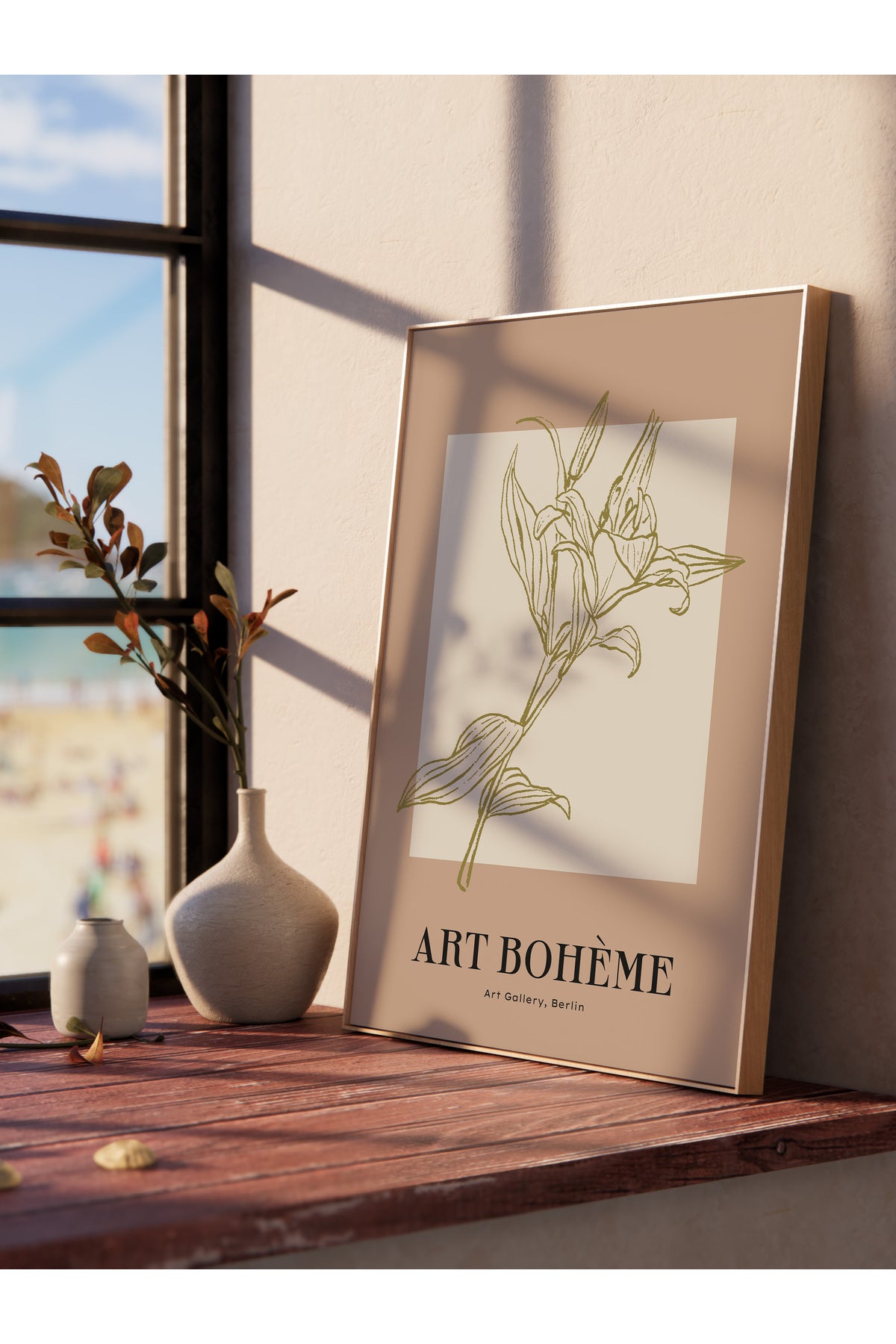 Soft Bohem Duvar Posteri, İskandinav Temalı Çerçevesiz Poster - Yatak Odası, Salon Duvar Dekoru
