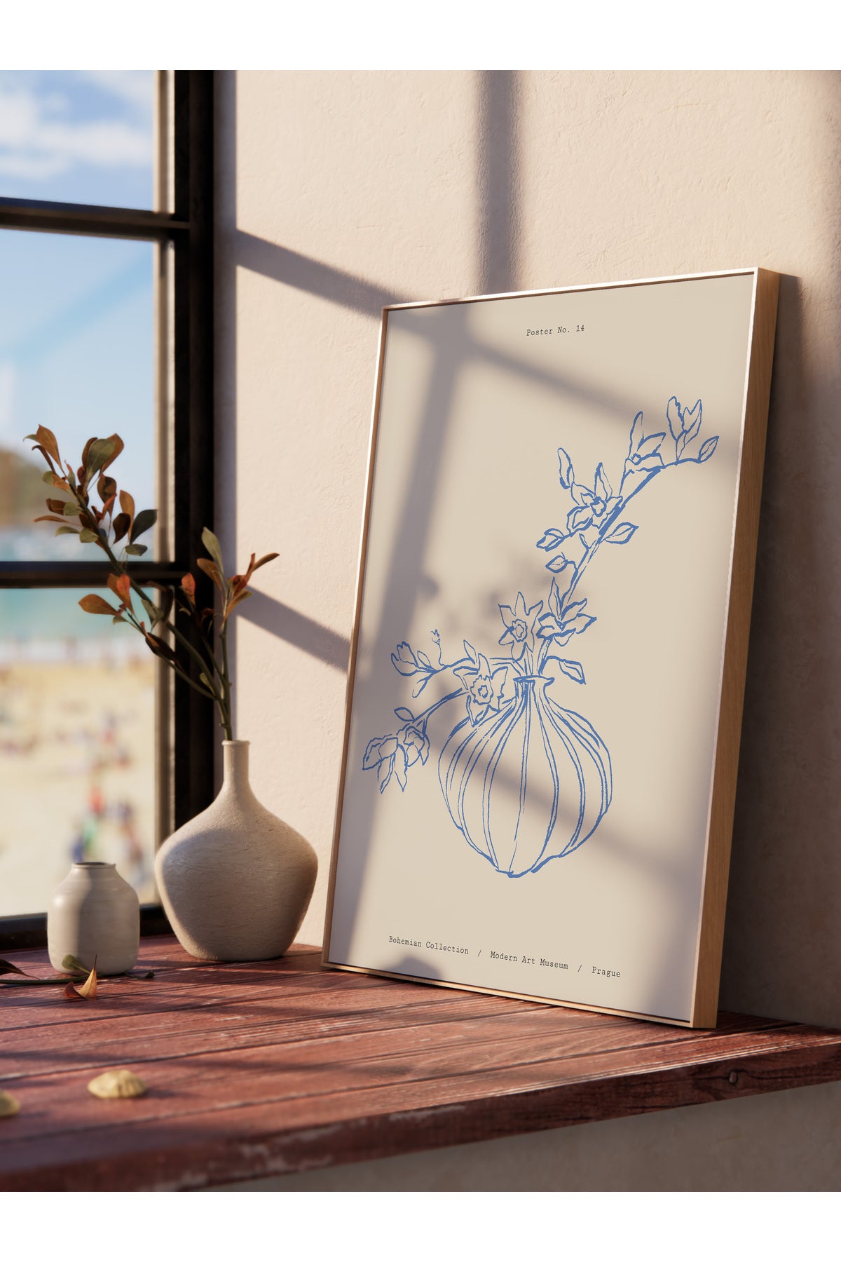 Soft Bohem Duvar Posteri, İskandinav Temalı Çerçevesiz Poster - Yatak Odası, Salon Duvar Dekoru