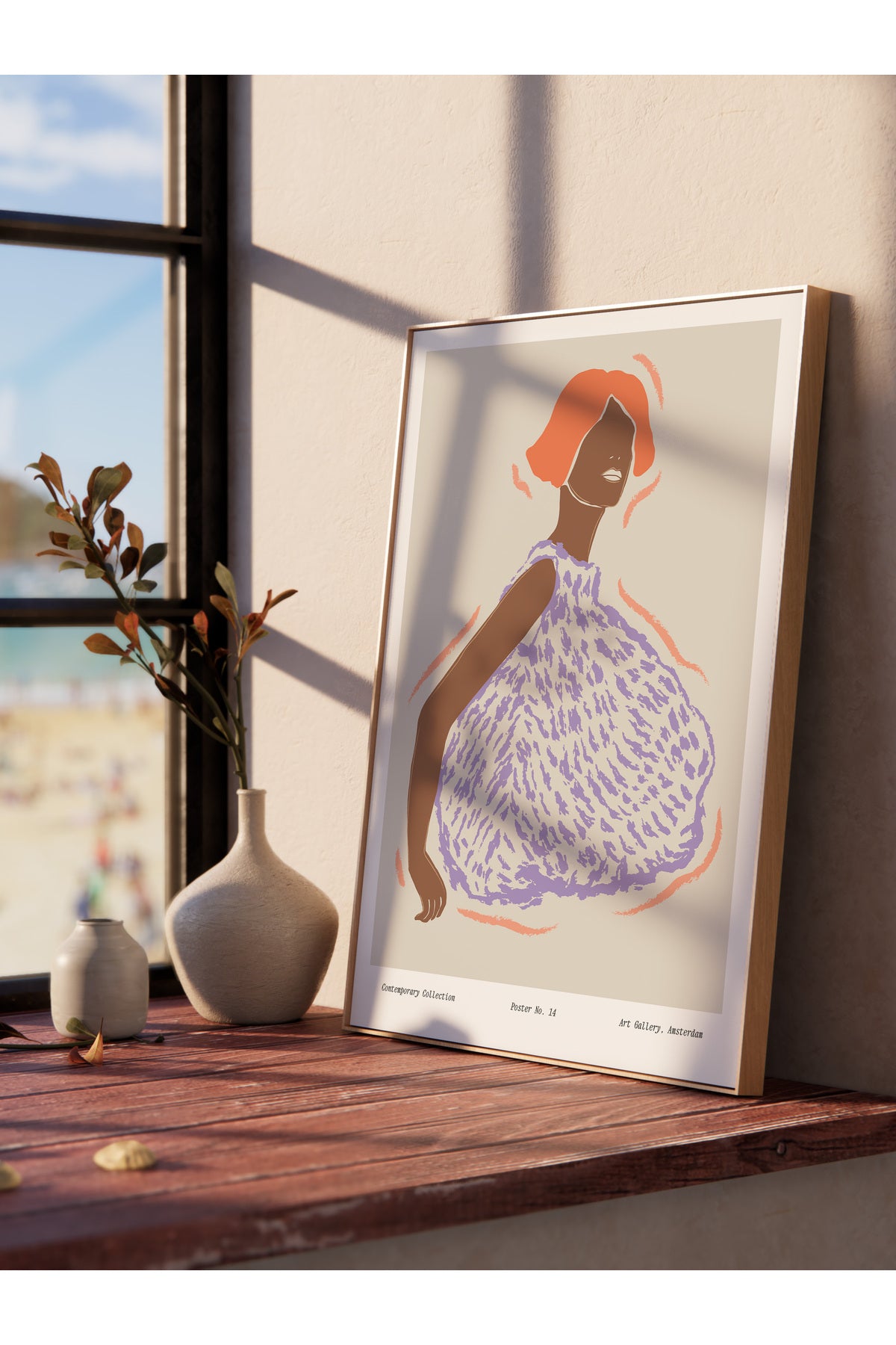 Soft Bohem Duvar Posteri, İskandinav Temalı Çerçevesiz Poster - Yatak Odası, Salon Duvar Dekoru