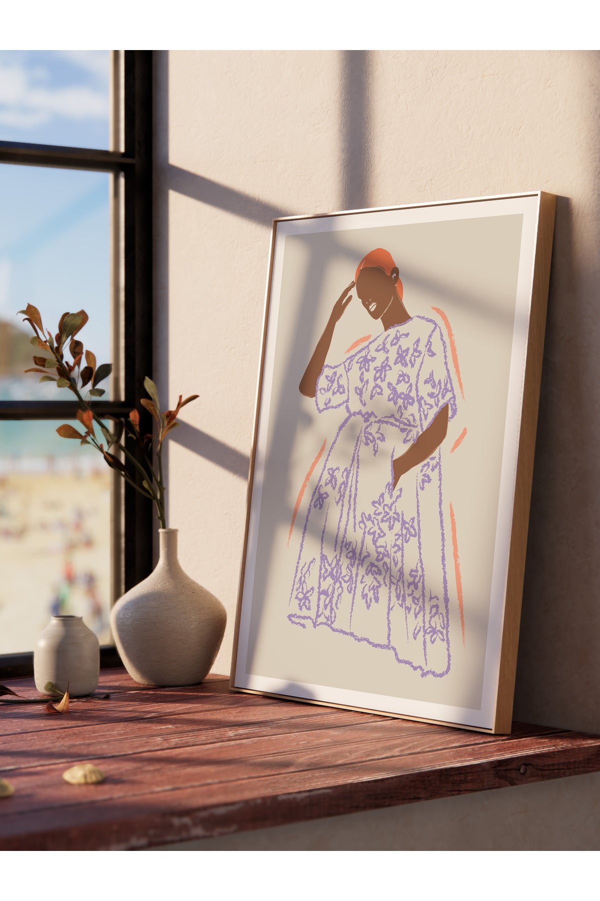 Soft Bohem Duvar Posteri, İskandinav Temalı Çerçevesiz Poster - Yatak Odası, Salon Duvar Dekoru