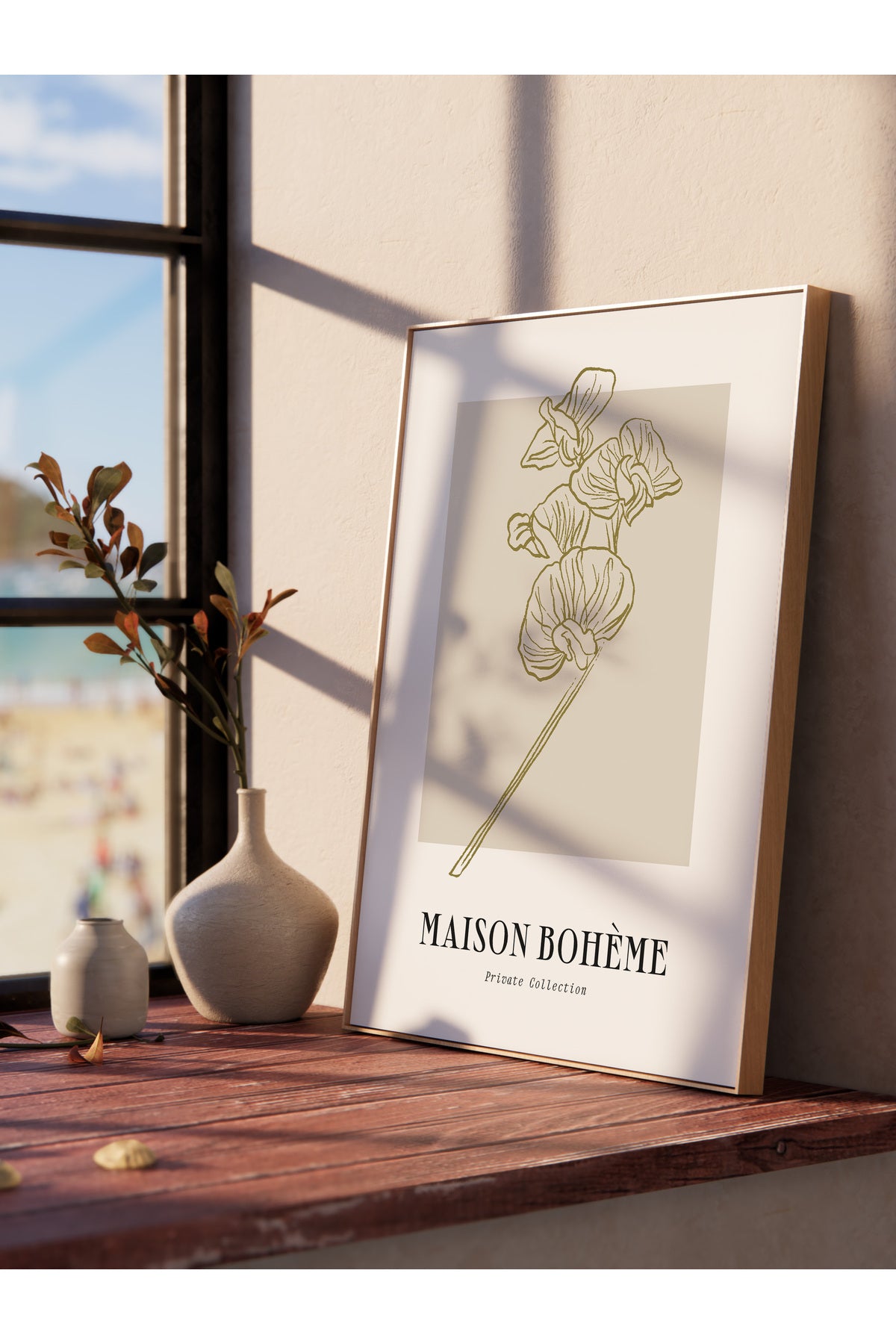 Soft Bohem Duvar Posteri, İskandinav Temalı Çerçevesiz Poster - Yatak Odası, Salon Duvar Dekoru