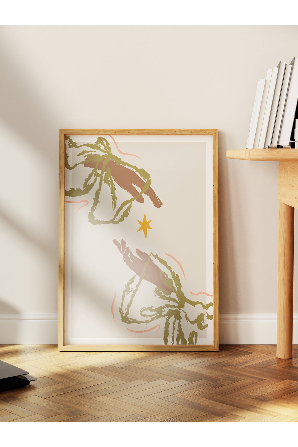 Soft Bohem Duvar Posteri, İskandinav Temalı Çerçevesiz Poster - Yatak Odası, Salon Duvar Dekoru