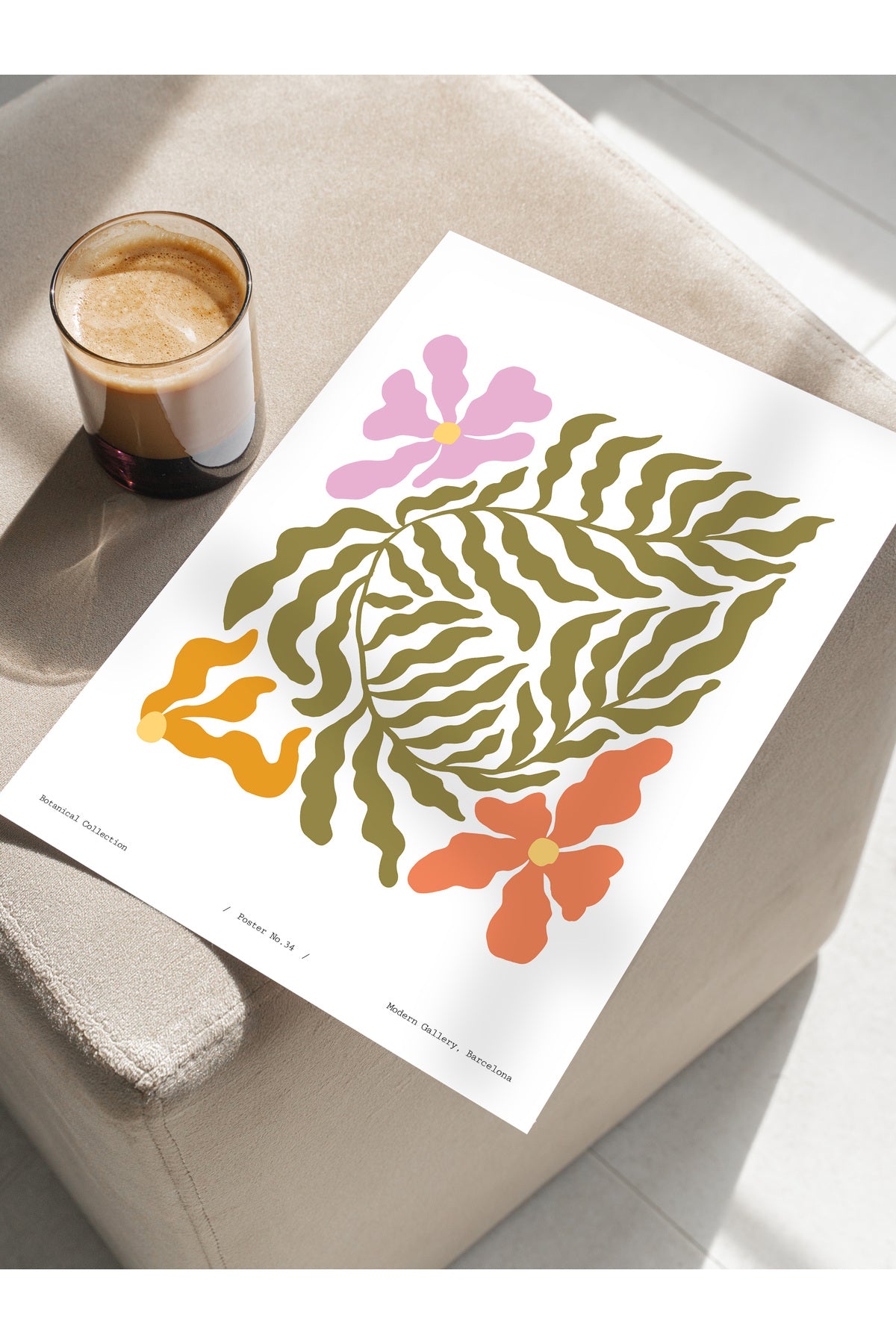 Soft Bohem Duvar Posteri, İskandinav Temalı Çerçevesiz Poster - Yatak Odası, Salon Duvar Dekoru