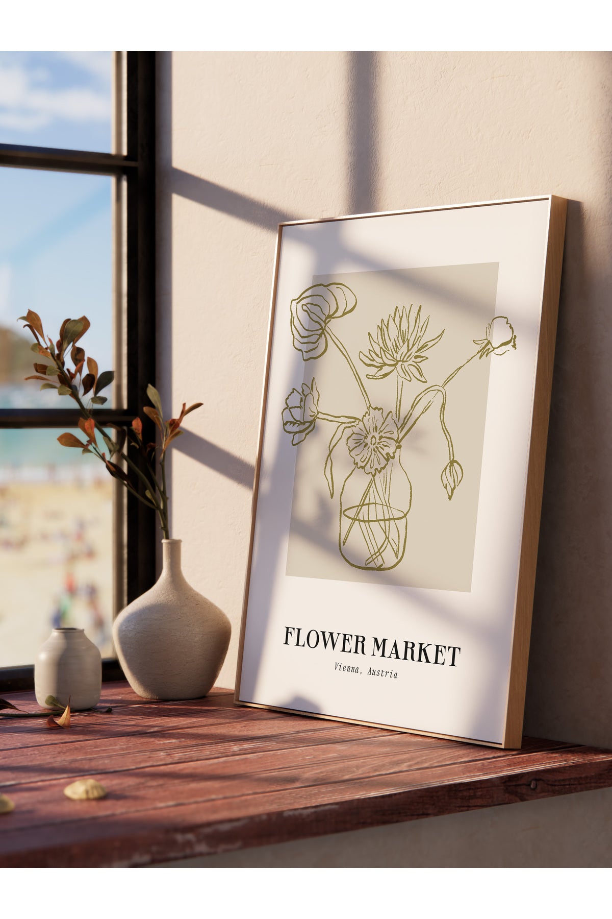 Soft Bohem Duvar Posteri, İskandinav Temalı Çerçevesiz Poster - Yatak Odası, Salon Duvar Dekoru