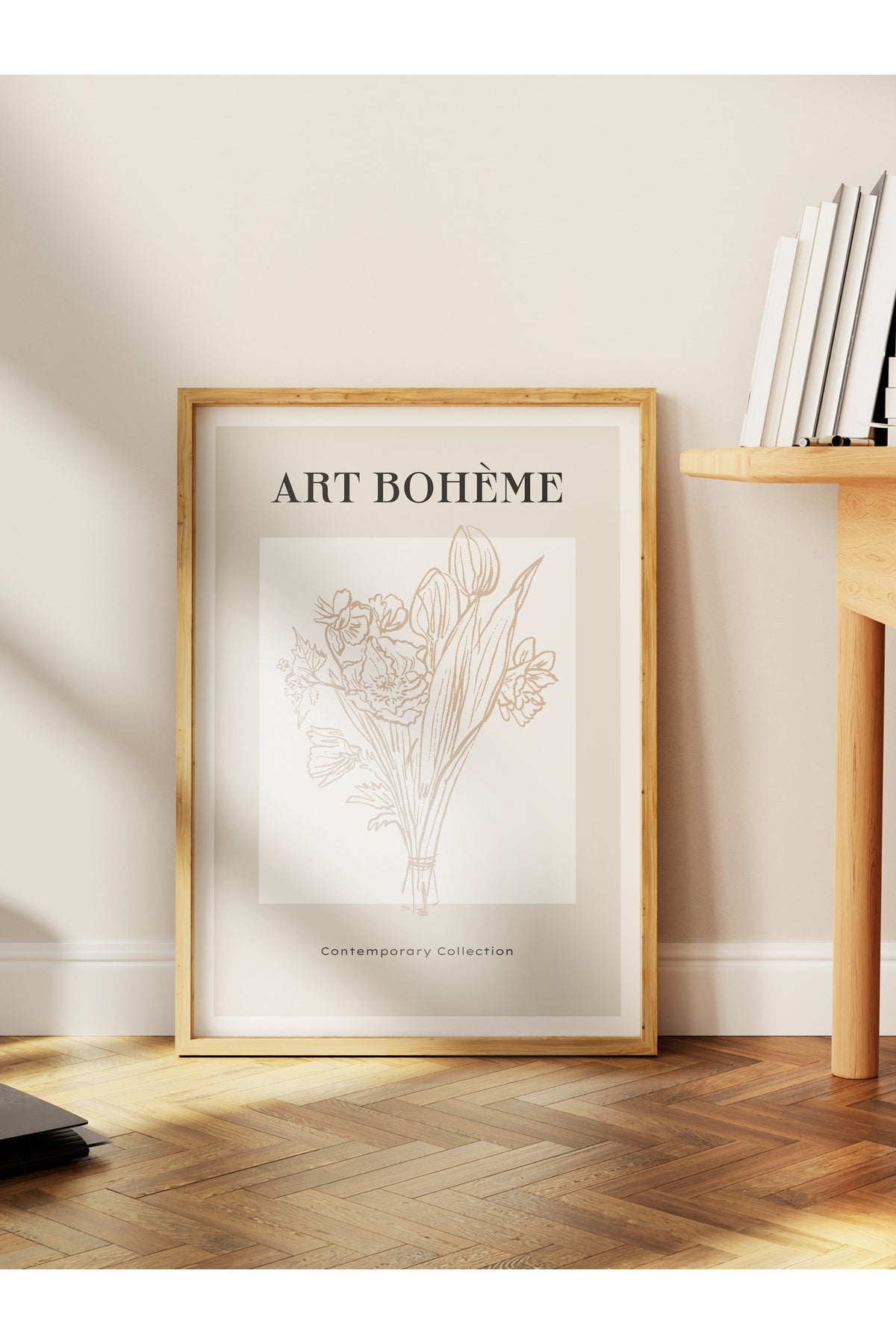 Soft Bohem Duvar Posteri, İskandinav Temalı Çerçevesiz Poster - Yatak Odası, Salon Duvar Dekoru