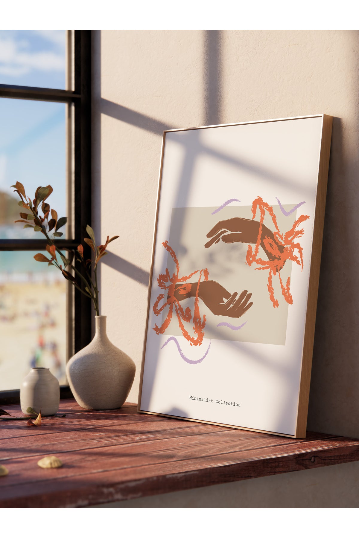 Soft Bohem Duvar Posteri, İskandinav Temalı Çerçevesiz Poster - Yatak Odası, Salon Duvar Dekoru