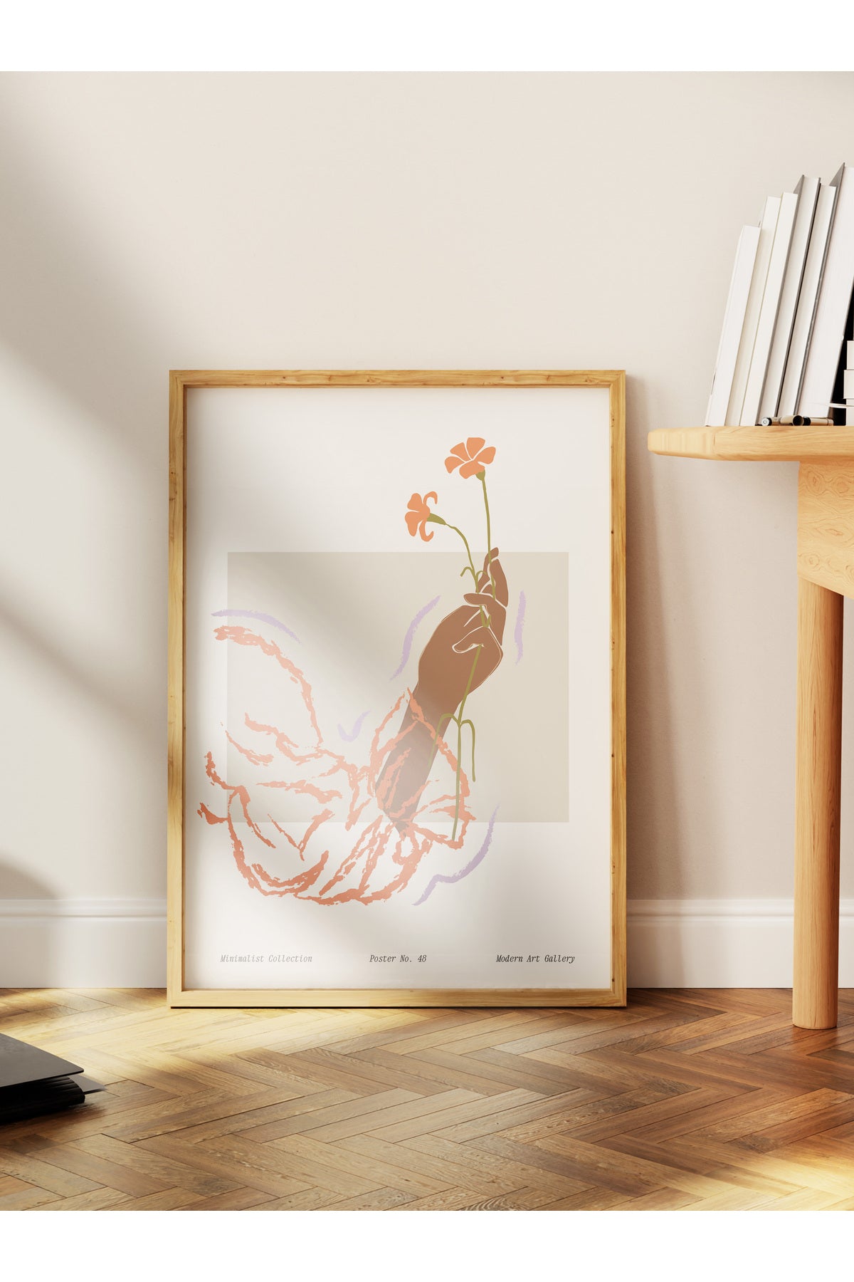 Soft Bohem Duvar Posteri, İskandinav Temalı Çerçevesiz Poster - Yatak Odası, Salon Duvar Dekoru