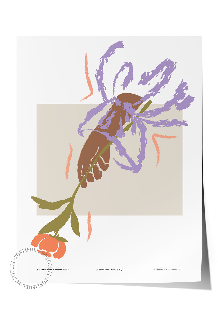 Çiçek Tutan El Bohem & Boho Çerçevesiz Poster