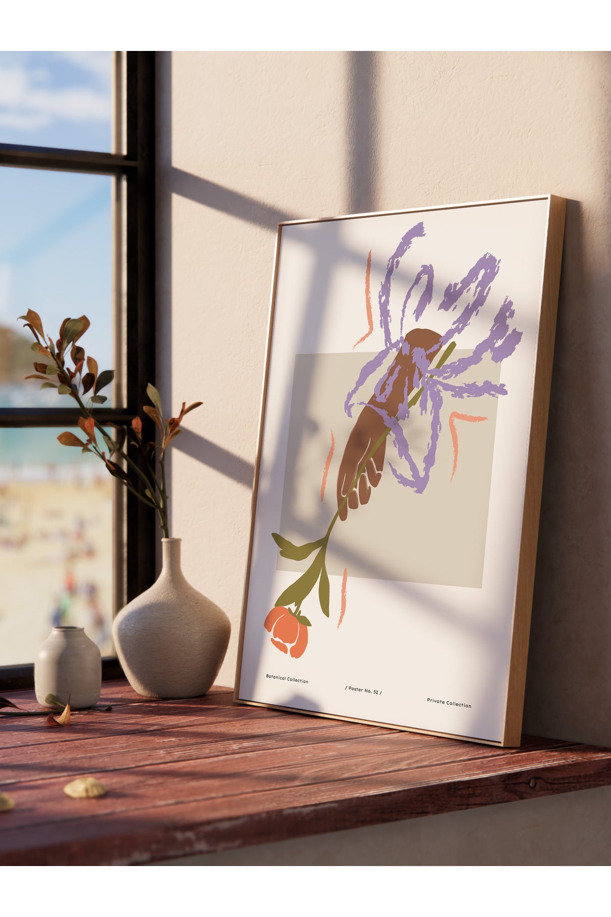Soft Bohem Duvar Posteri, İskandinav Temalı Çerçevesiz Poster - Yatak Odası, Salon Duvar Dekoru