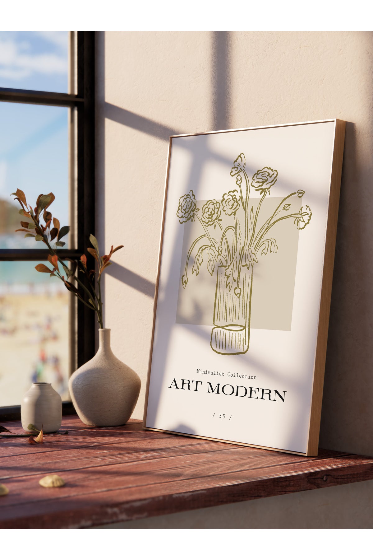 Soft Bohem Duvar Posteri, İskandinav Temalı Çerçevesiz Poster - Yatak Odası, Salon Duvar Dekoru