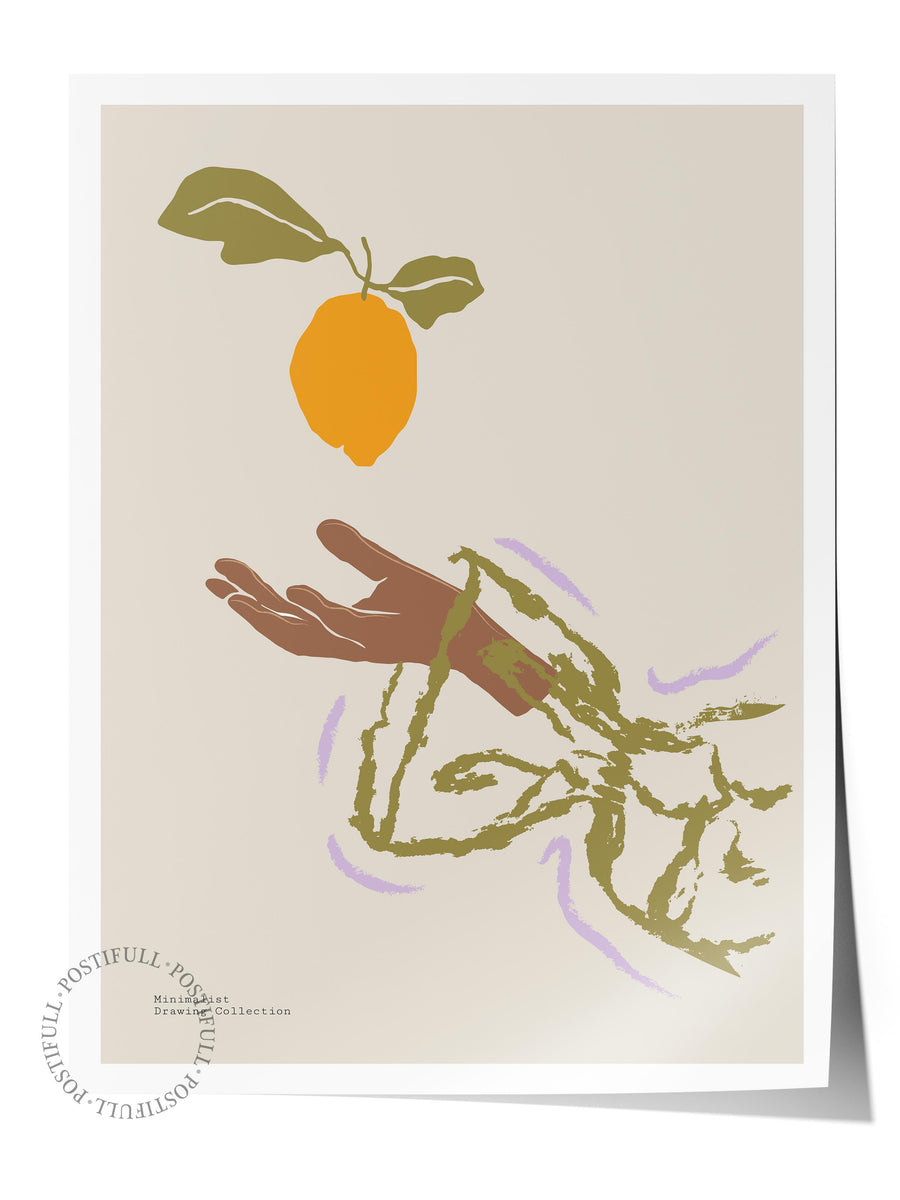 El ve Limon İllüstrasyonu Bohem & Boho Çerçevesiz Poster