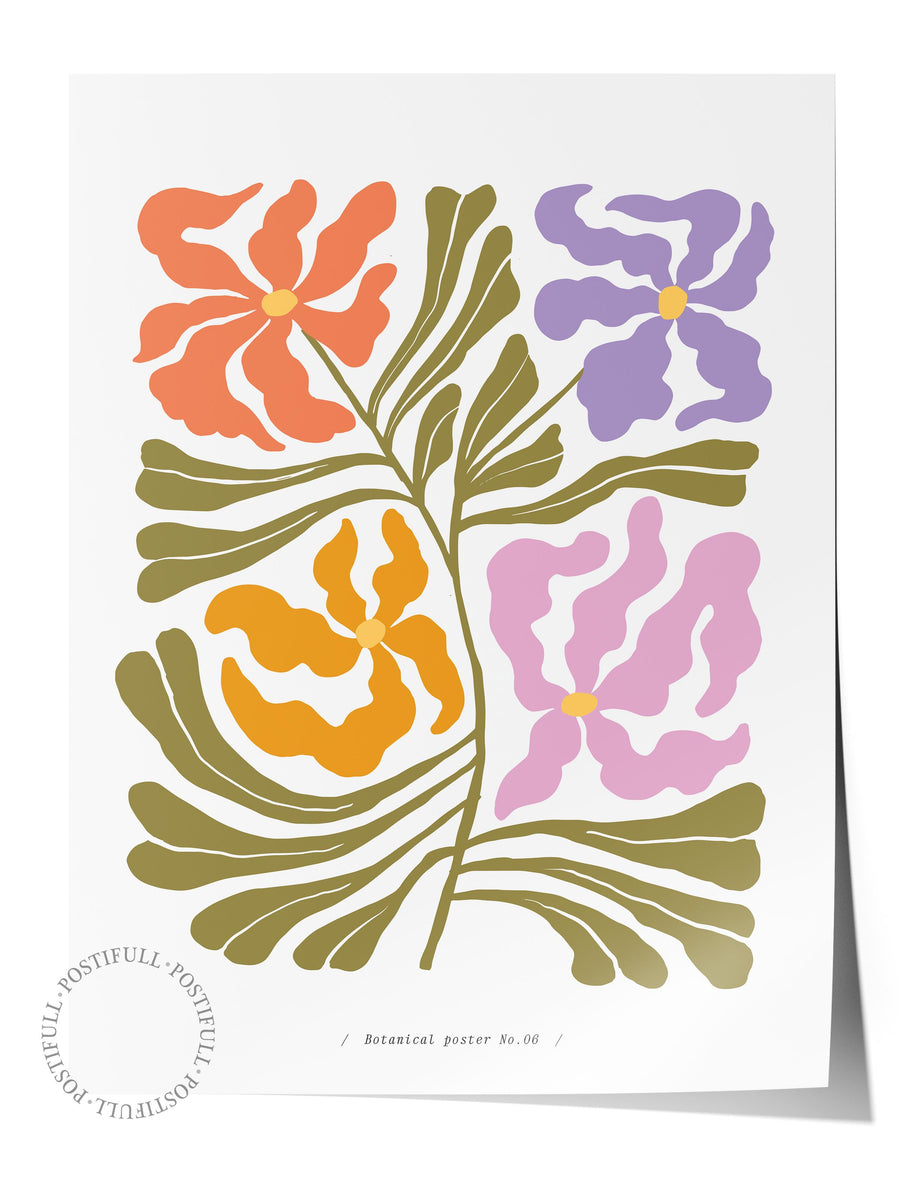 Bitkisel Desenli Bohem & Boho Çerçevesiz Poster