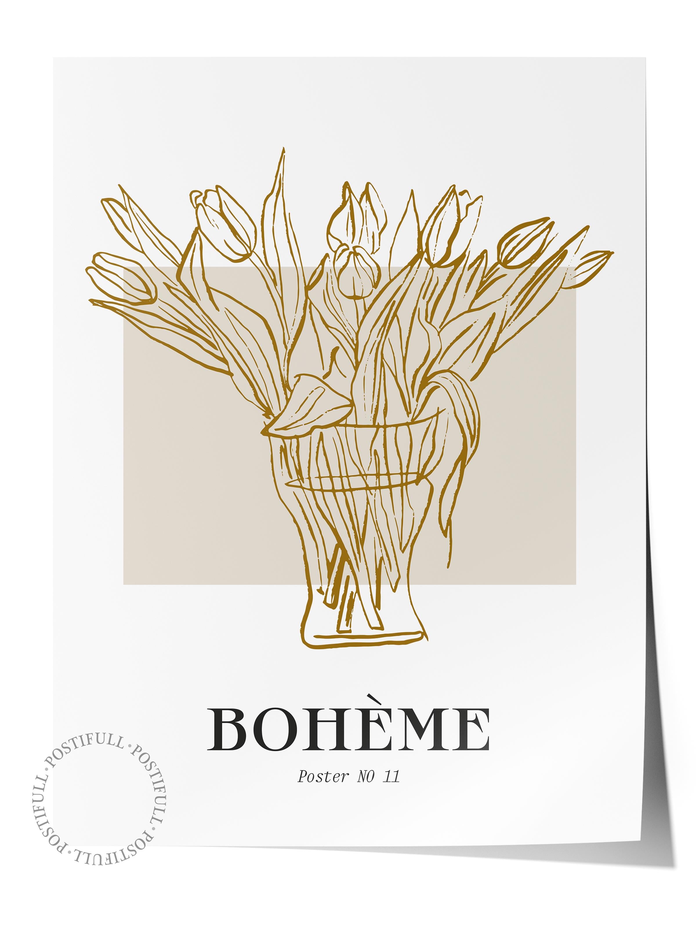 Soft Bohem Duvar Posteri, İskandinav Temalı Çerçevesiz Poster - Yatak Odası, Salon Duvar Dekoru
