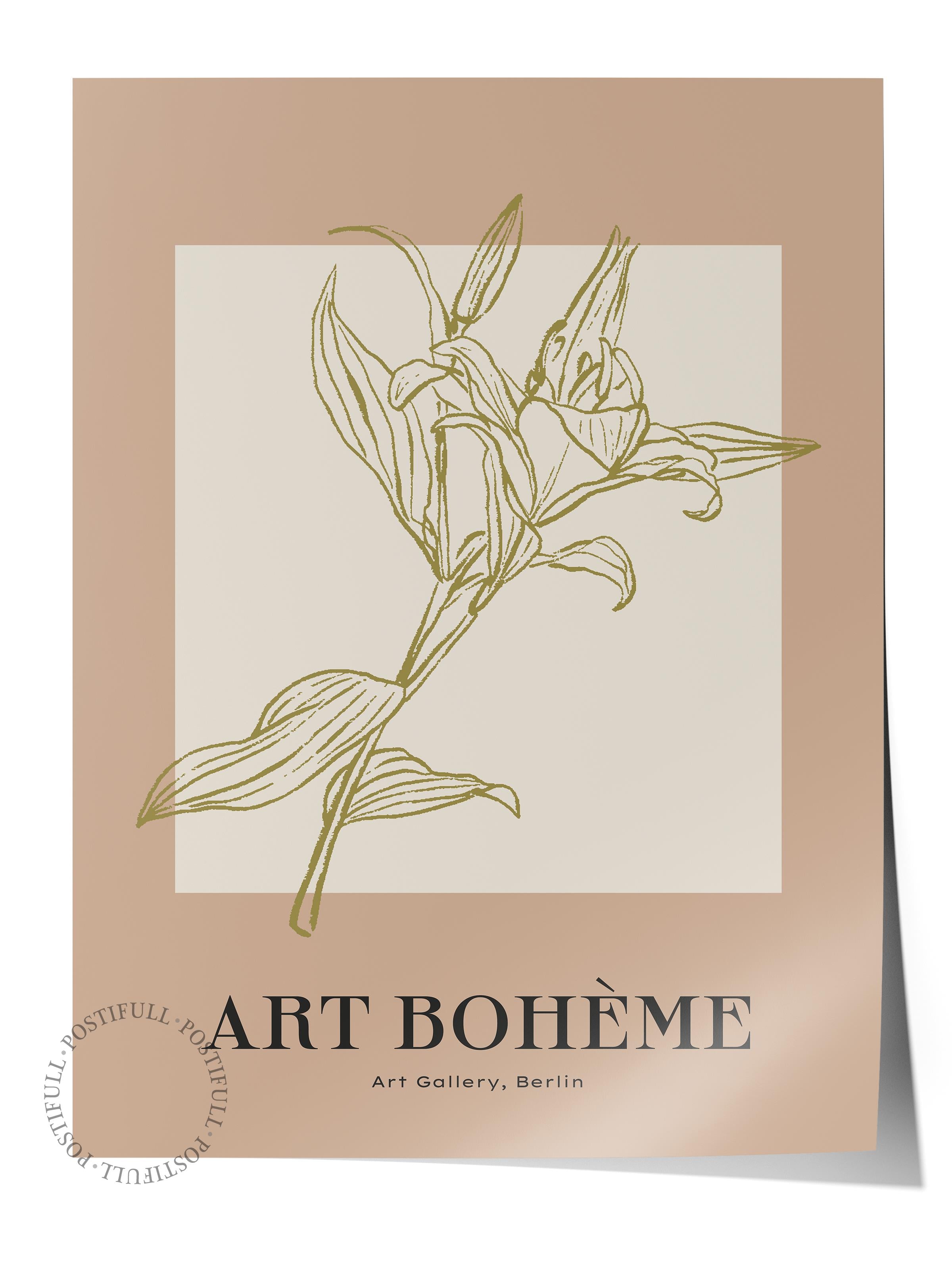 Soft Bohem Duvar Posteri, İskandinav Temalı Çerçevesiz Poster - Yatak Odası, Salon Duvar Dekoru