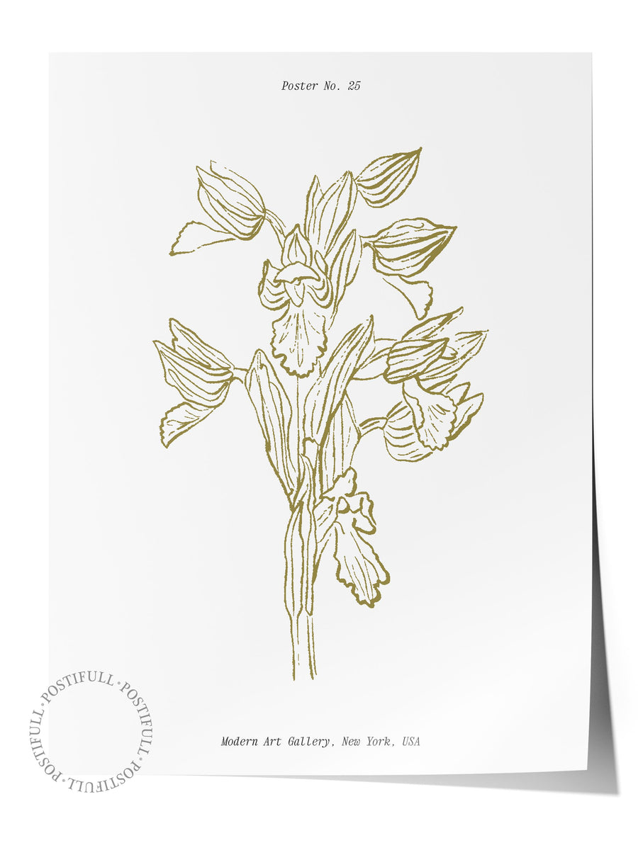 Modern çiçek çizimi Bohem & Boho Çerçevesiz Poster