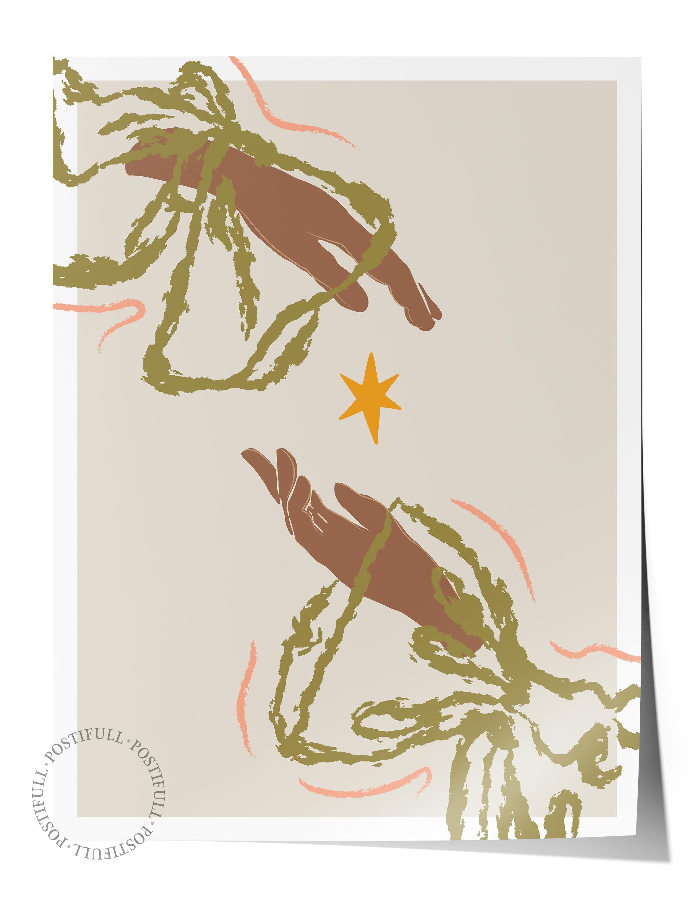 Soft Bohem Duvar Posteri, İskandinav Temalı Çerçevesiz Poster - Yatak Odası, Salon Duvar Dekoru