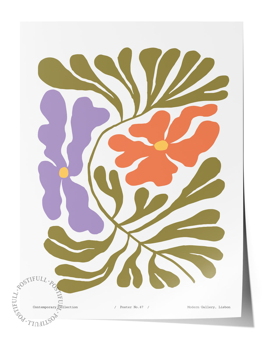 Renkli Çiçek Deseni Bohem & Boho Çerçevesiz Poster