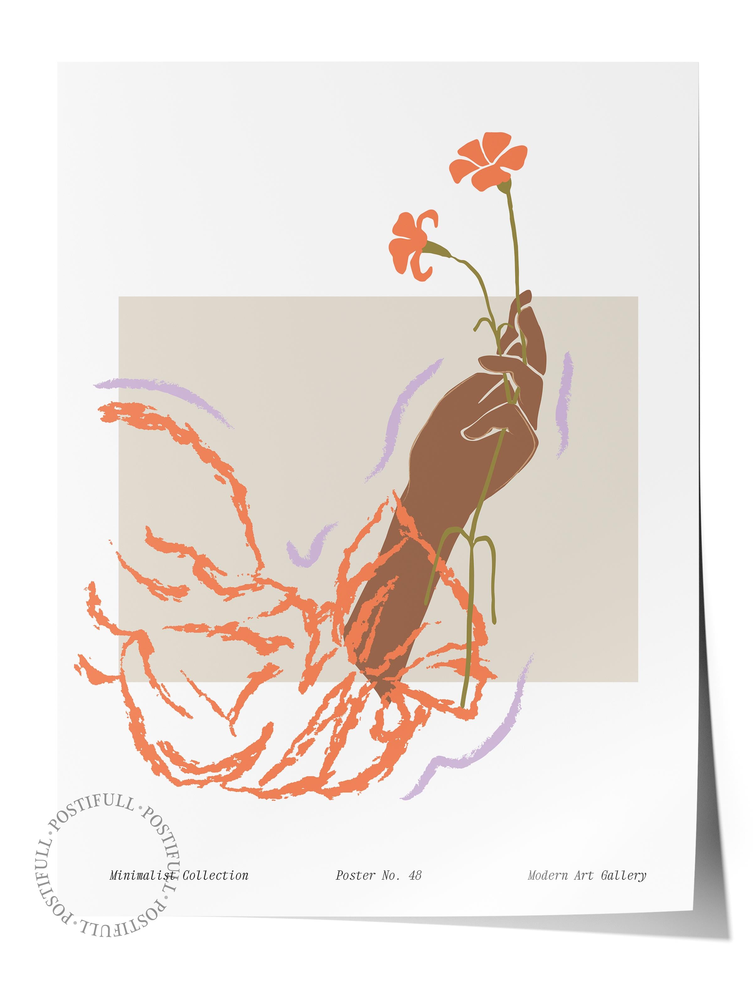 Soft Bohem Duvar Posteri, İskandinav Temalı Çerçevesiz Poster - Yatak Odası, Salon Duvar Dekoru