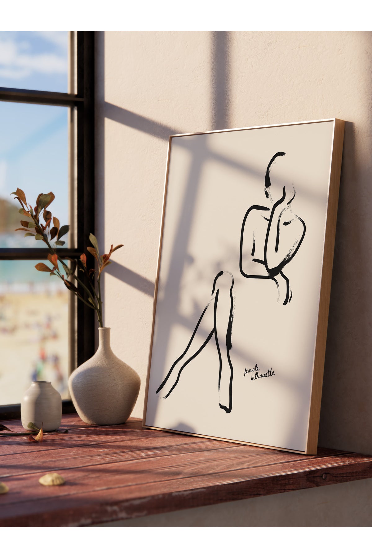 Soft Boho Çerçevesiz Duvar Posteri, İskandinav Temalı Poster - Salon, Mutfak ve Yatak Odası Dekoru