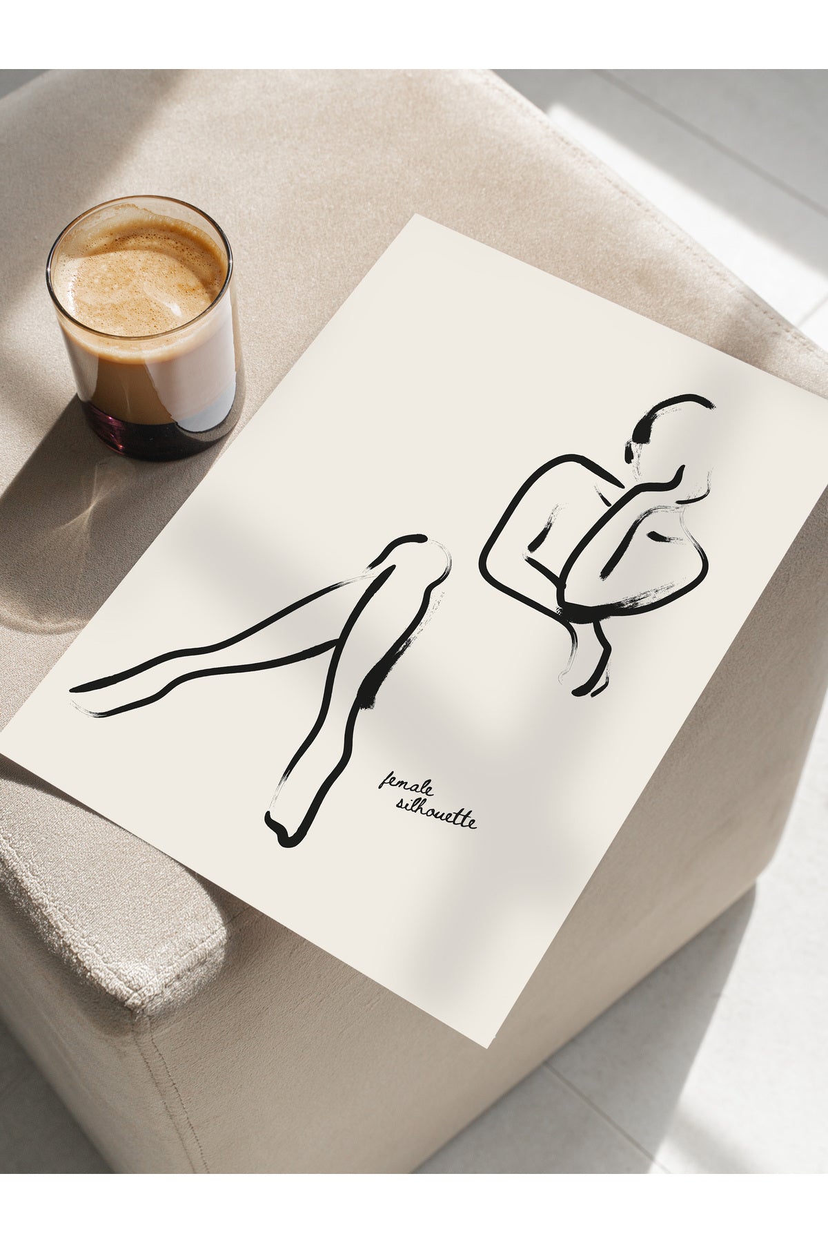 Soft Boho Çerçevesiz Duvar Posteri, İskandinav Temalı Poster - Salon, Mutfak ve Yatak Odası Dekoru