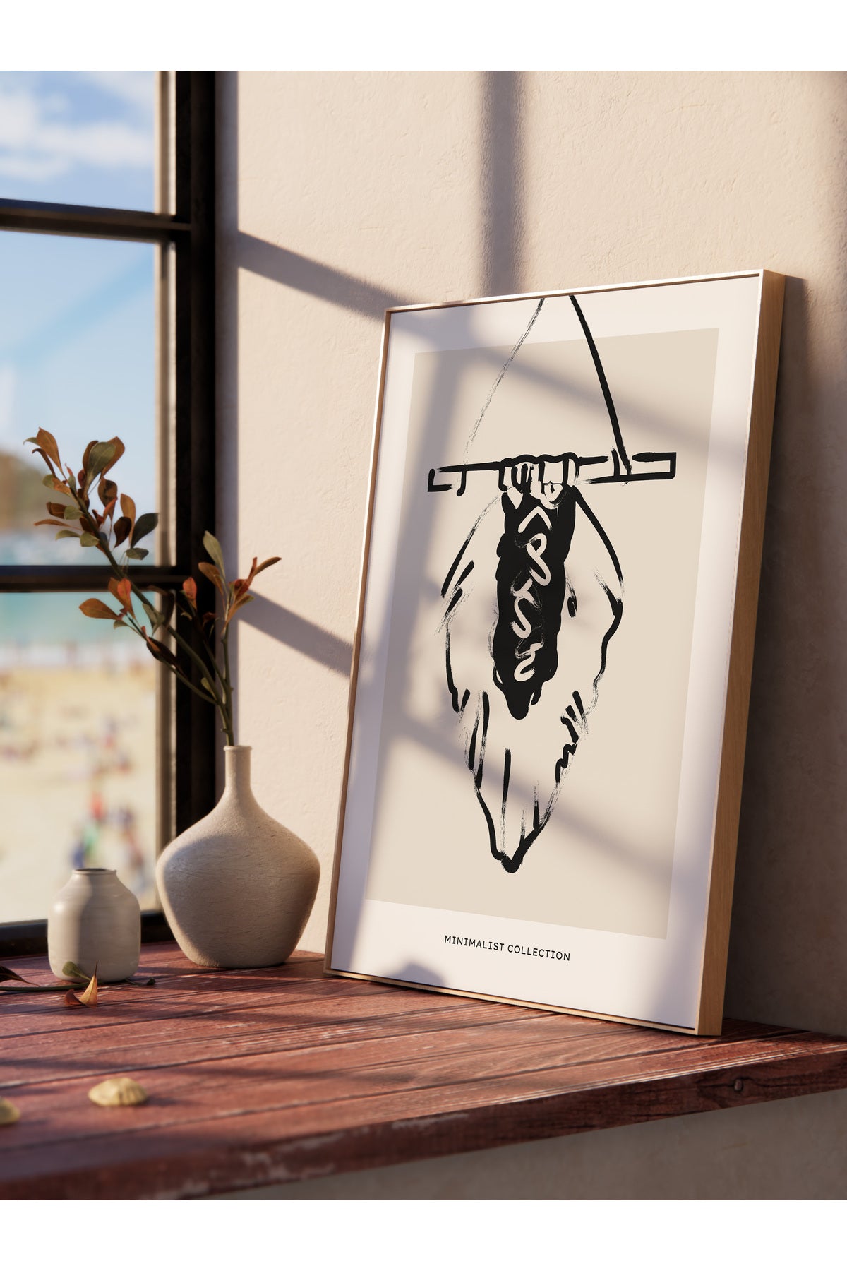 Soft Boho Çerçevesiz Duvar Posteri, İskandinav Temalı Poster - Salon, Mutfak ve Yatak Odası Dekoru