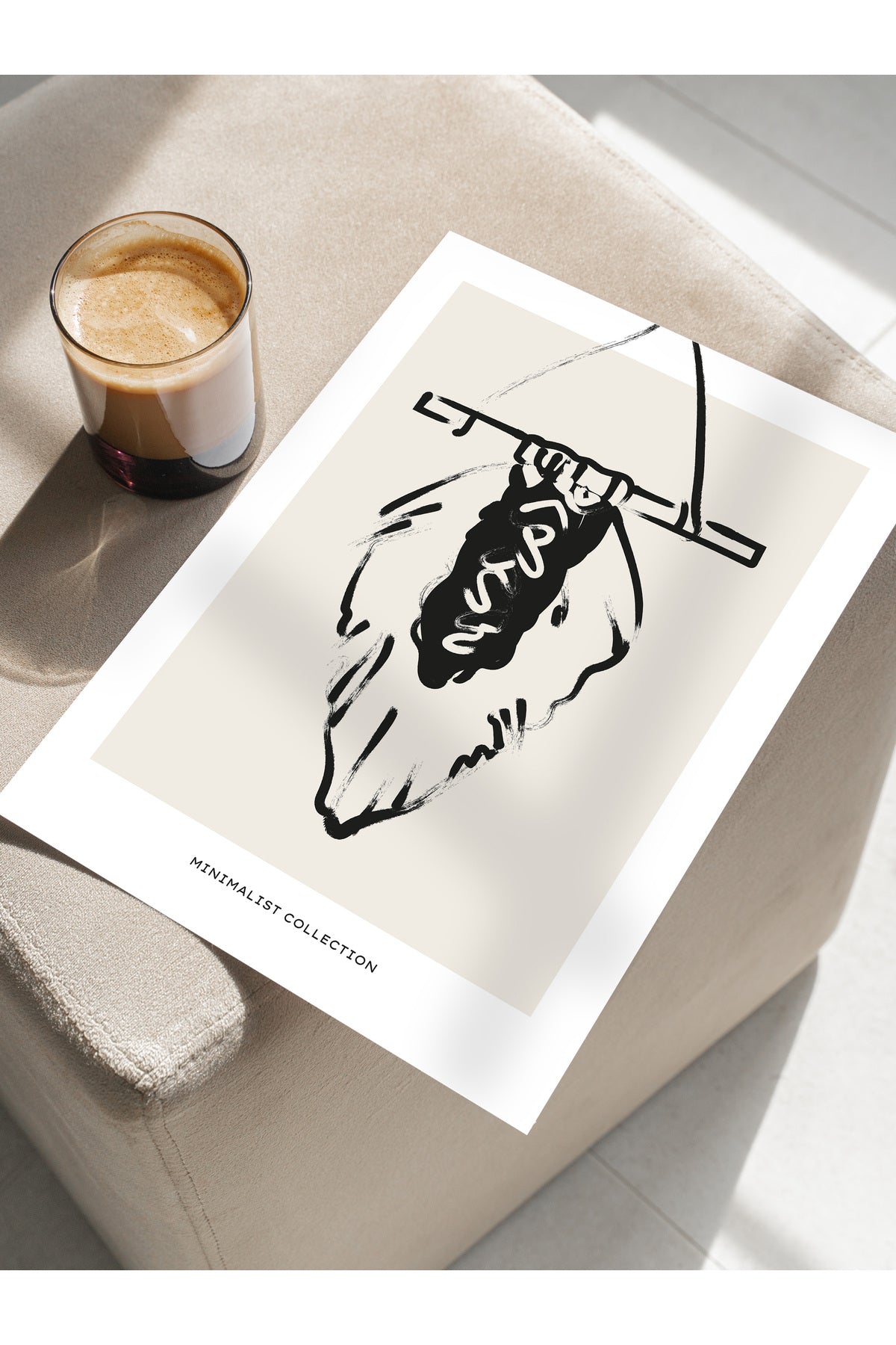 Soft Boho Çerçevesiz Duvar Posteri, İskandinav Temalı Poster - Salon, Mutfak ve Yatak Odası Dekoru