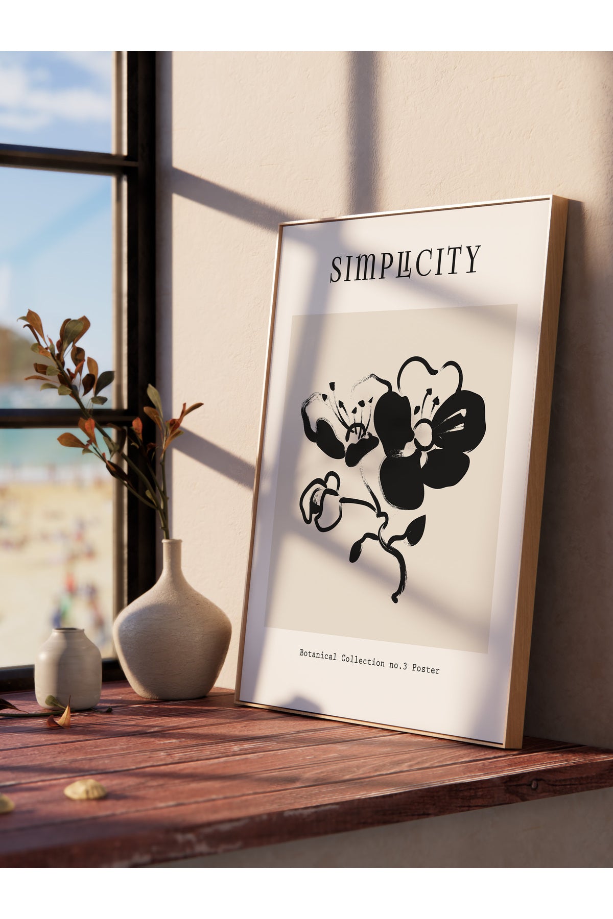 Soft Boho Çerçevesiz Duvar Posteri, İskandinav Temalı Poster - Salon, Mutfak ve Yatak Odası Dekoru