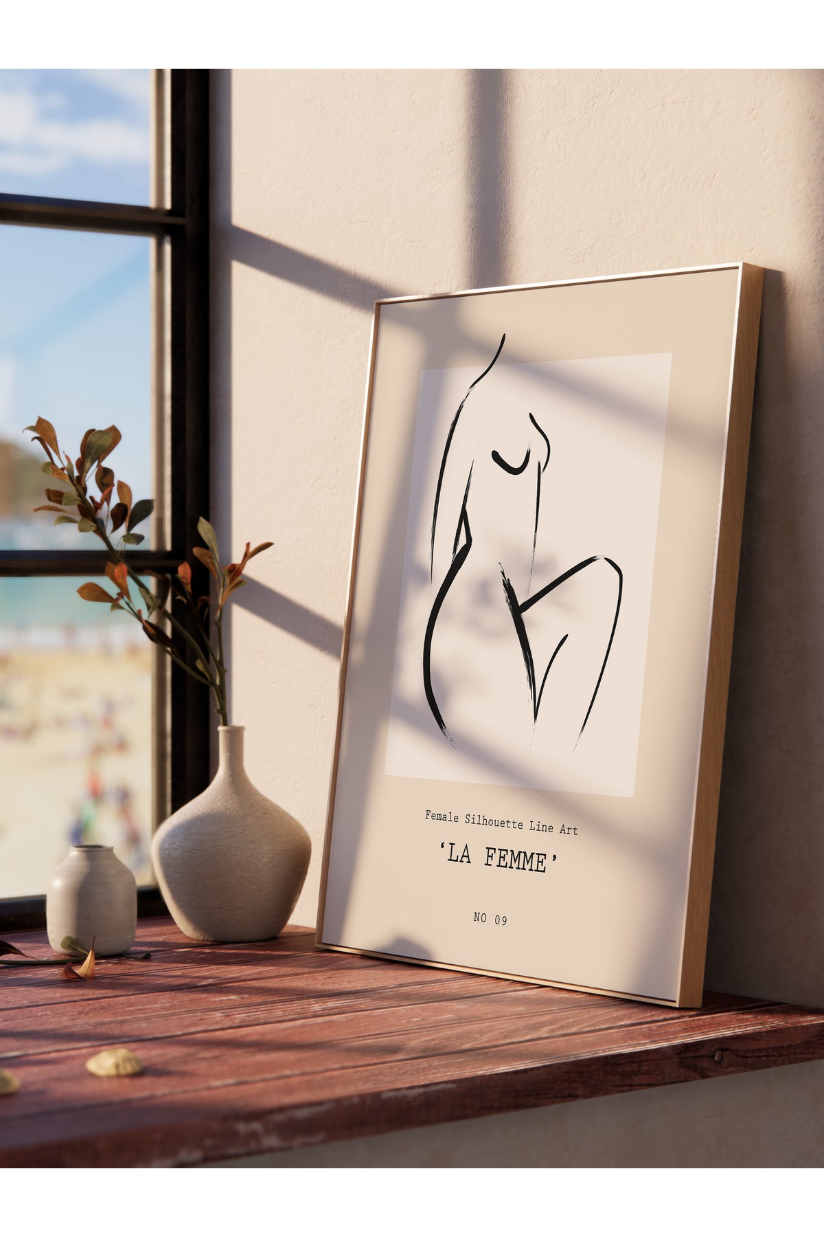 Soft Boho Çerçevesiz Duvar Posteri, İskandinav Temalı Poster - Salon, Mutfak ve Yatak Odası Dekoru