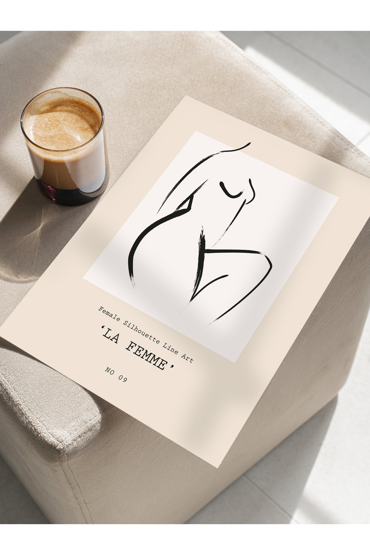 Soft Boho Çerçevesiz Duvar Posteri, İskandinav Temalı Poster - Salon, Mutfak ve Yatak Odası Dekoru