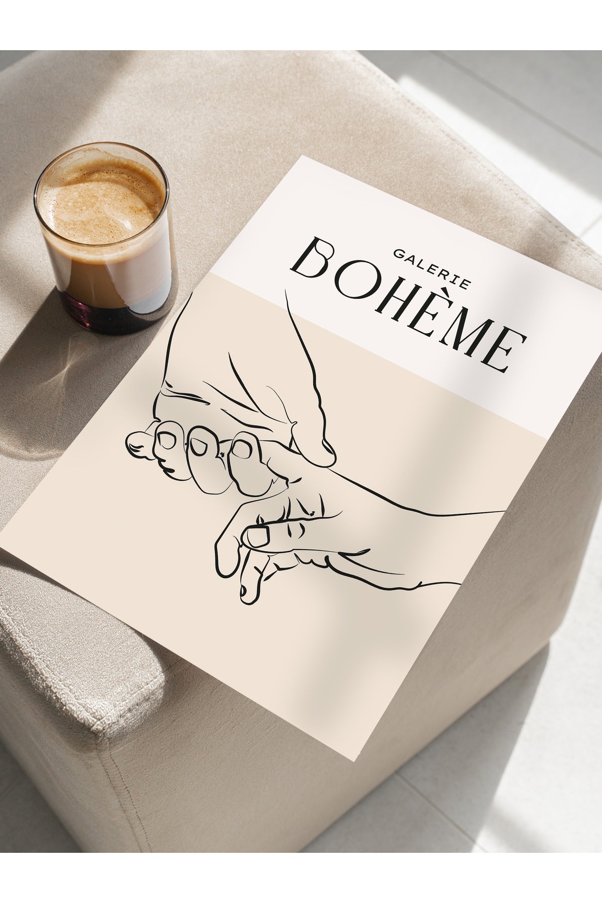 Soft Boho Çerçevesiz Duvar Posteri, İskandinav Temalı Poster - Salon, Mutfak ve Yatak Odası Dekoru