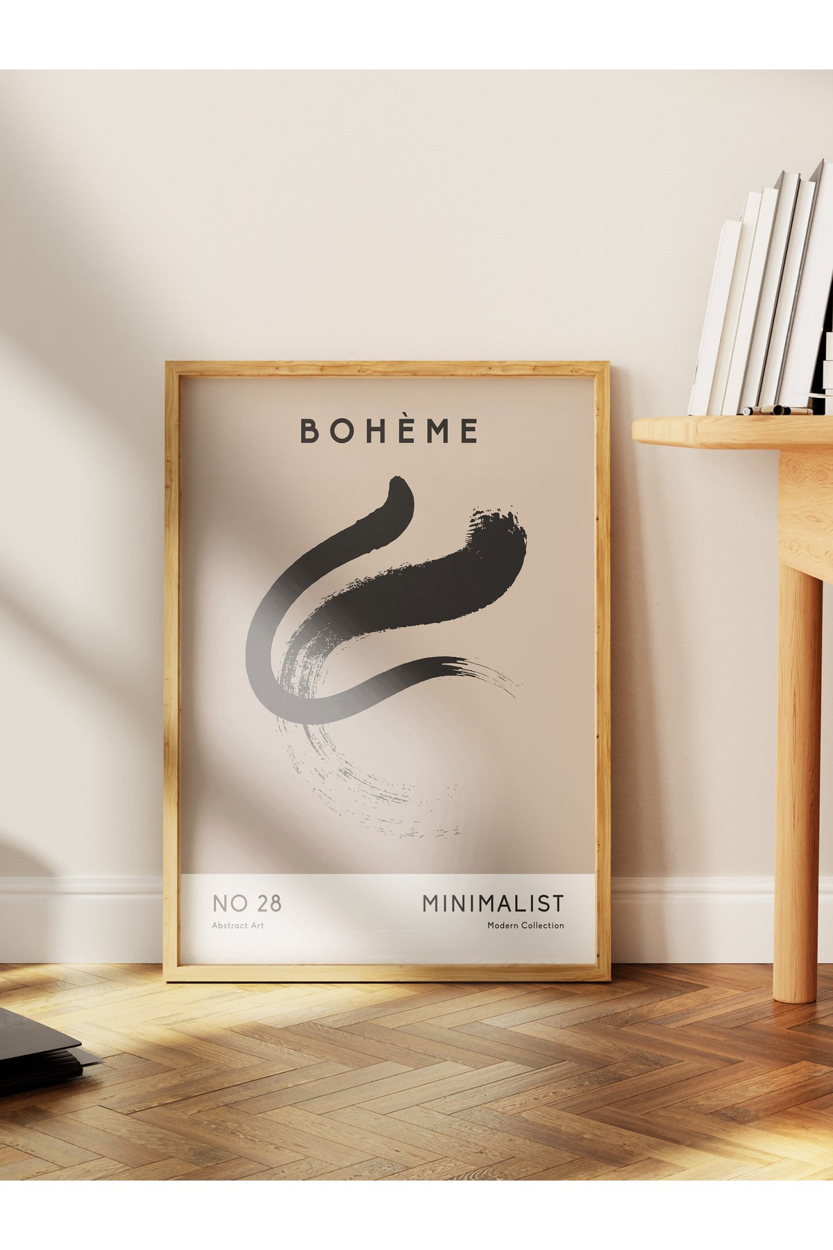 Soft Boho Çerçevesiz Duvar Posteri, İskandinav Temalı Poster - Salon, Mutfak ve Yatak Odası Dekoru